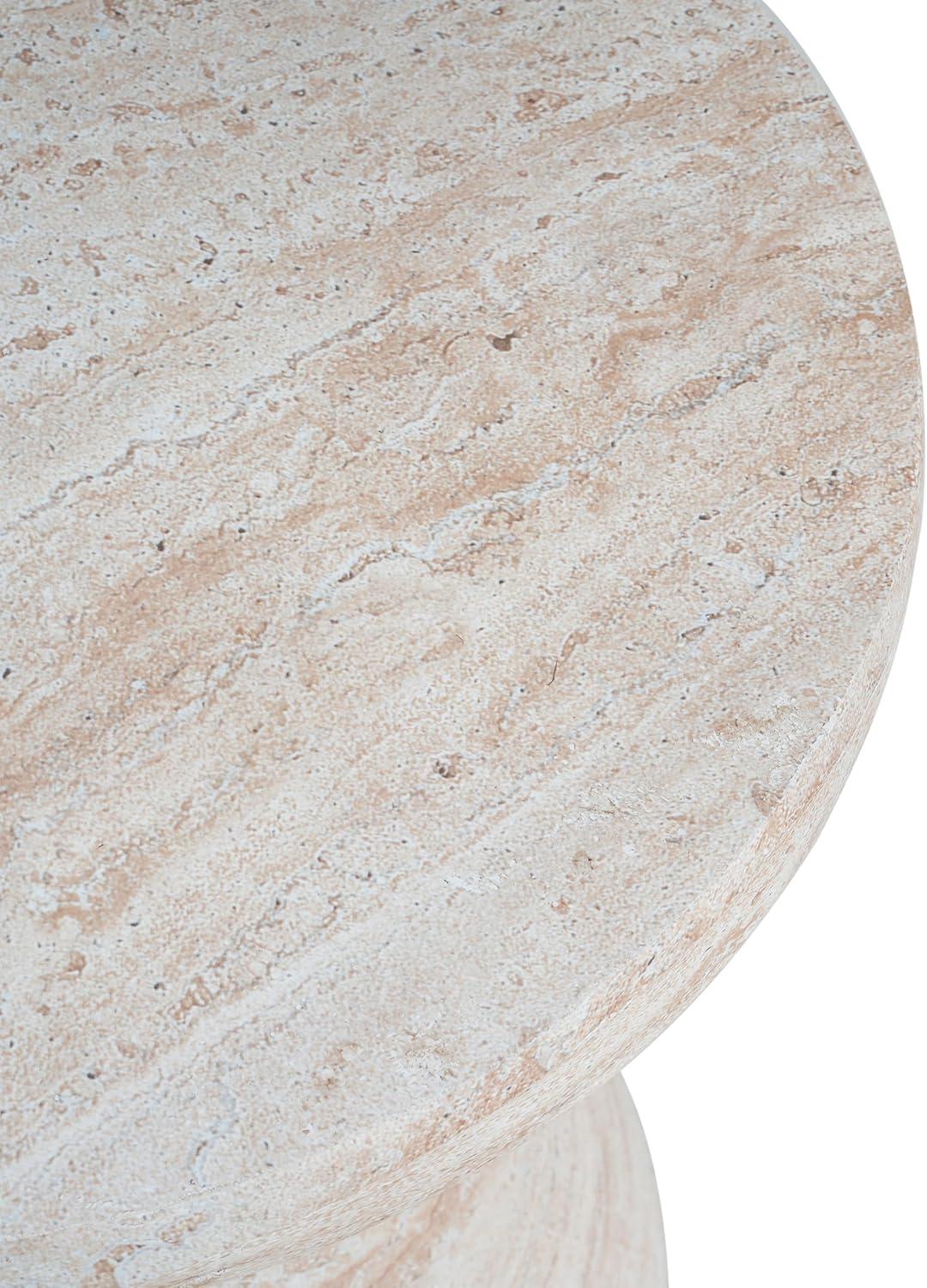 imageChristopher Knight Home Jayme 2025quot Indoor Outdoor Hourglass Accent Side Table Patio Decorative End Table Lightweight Concrete Garden Stool for Patio Living Room Balcony ampamp Garden Decor Travertine