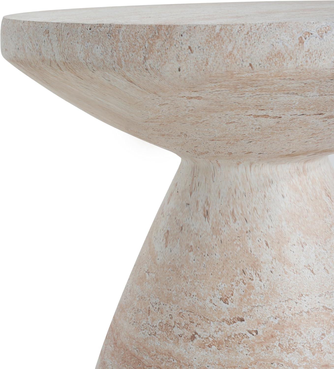 imageChristopher Knight Home Jayme 2025quot Indoor Outdoor Hourglass Accent Side Table Patio Decorative End Table Lightweight Concrete Garden Stool for Patio Living Room Balcony ampamp Garden Decor Travertine