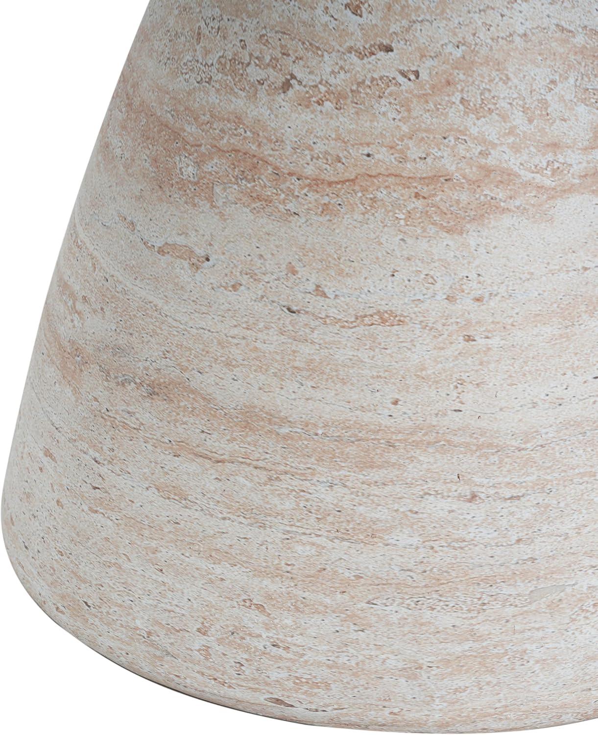 imageChristopher Knight Home Jayme 2025quot Indoor Outdoor Hourglass Accent Side Table Patio Decorative End Table Lightweight Concrete Garden Stool for Patio Living Room Balcony ampamp Garden Decor Travertine