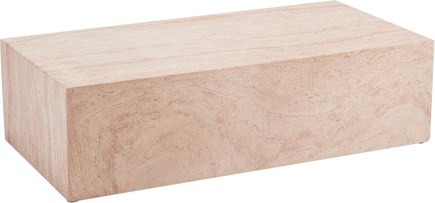imageChristopher Knight Home Jorine 435quot Outdoor Rectangular Coffee Table Lightweight Concrete Coffee Table Natural Texture Side Footstool Spacious Tabletop Display No Assembly Required Natural