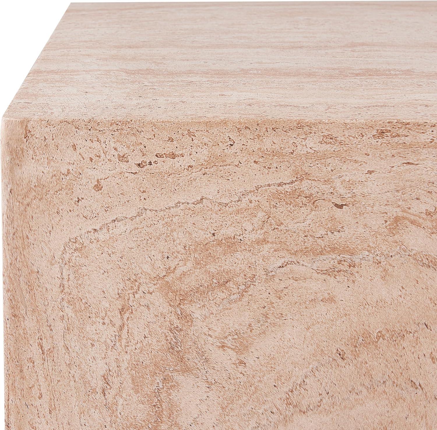 imageChristopher Knight Home Jorine 435quot Outdoor Rectangular Coffee Table Lightweight Concrete Coffee Table Natural Texture Side Footstool Spacious Tabletop Display No Assembly Required Natural