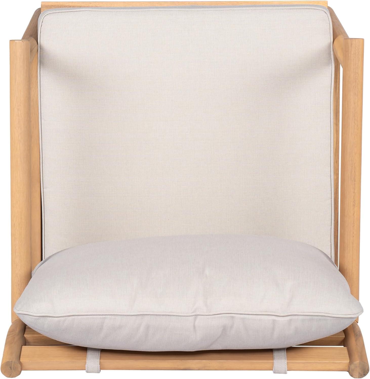 imageChristopher Knight Home Jorine Outdoor Club Chairs Set of 2 Acacia Wood Accent Chair Wooden Armchair with Cushions Open Back Comfy Seating Louge Single Sofa for Backyard Garden Balcony TeakBeige