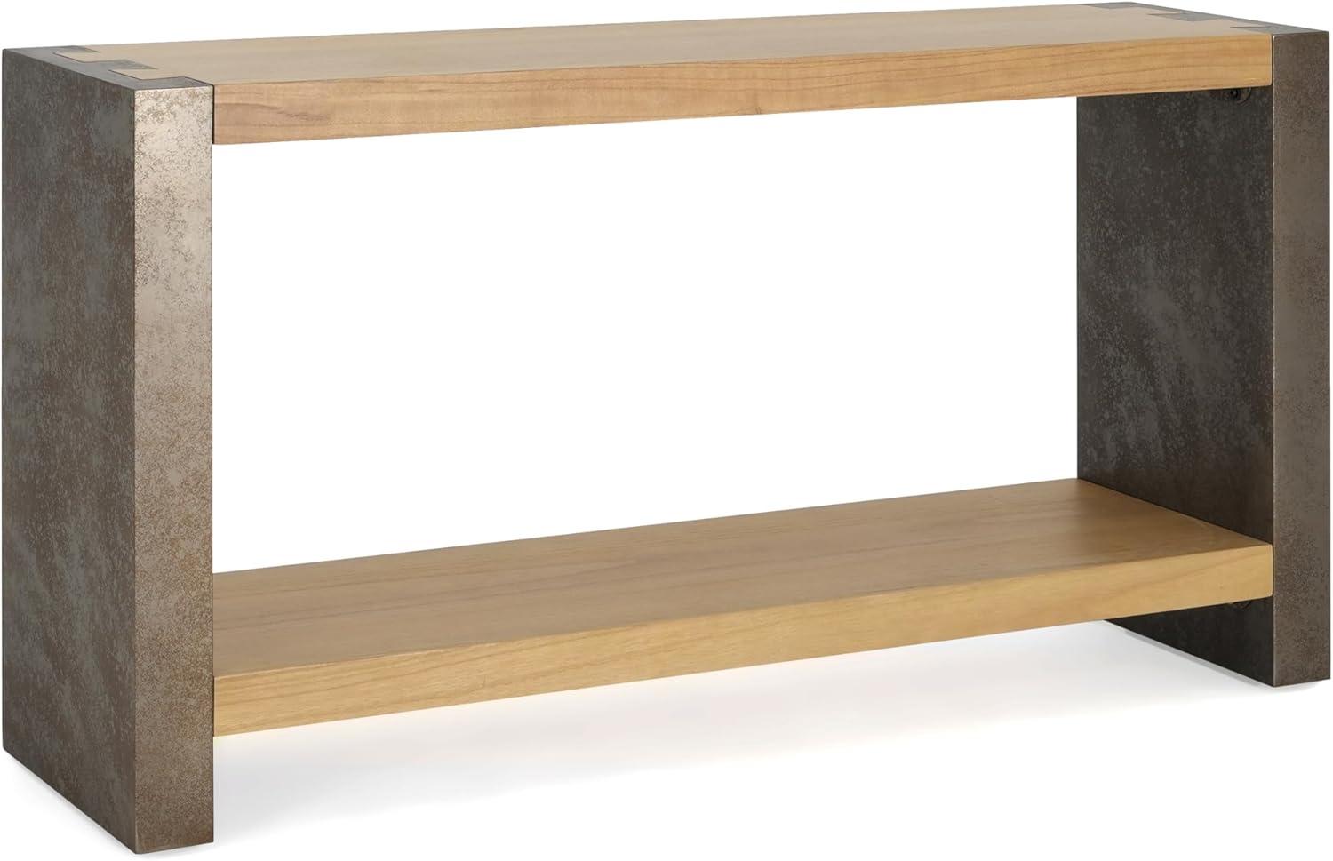 imageChristopher Knight Home Katary Narrow Console Table with Premium Wood Veneer Retro Indoor Accent Table for Entry Way MDF Wood Display Table for Home Decoration Hallway Living Room Brown