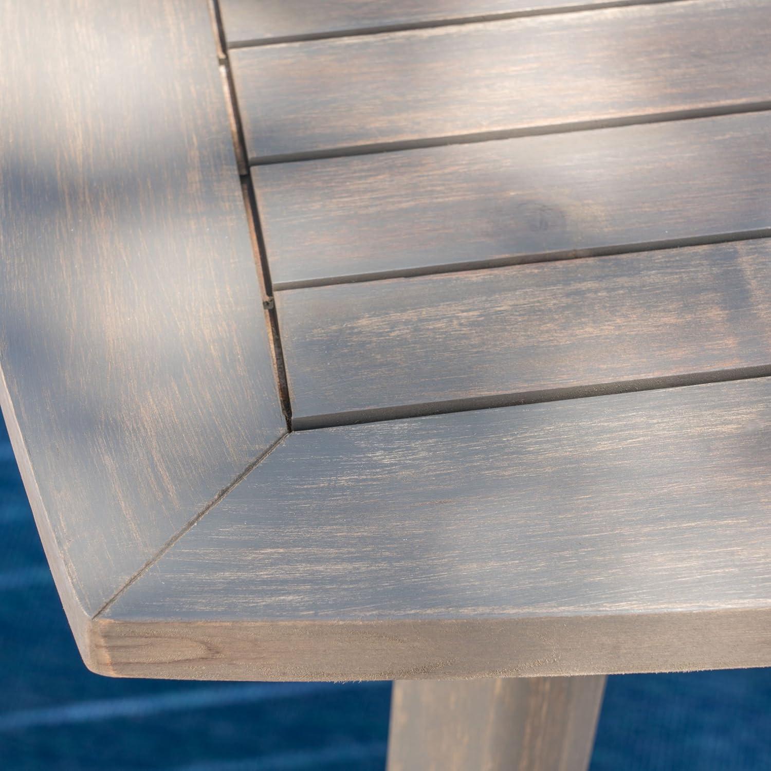 imageChristopher Knight Home Keen Outdoor 5 Piece Wood and Wicker Dining Set Gray FinishGray