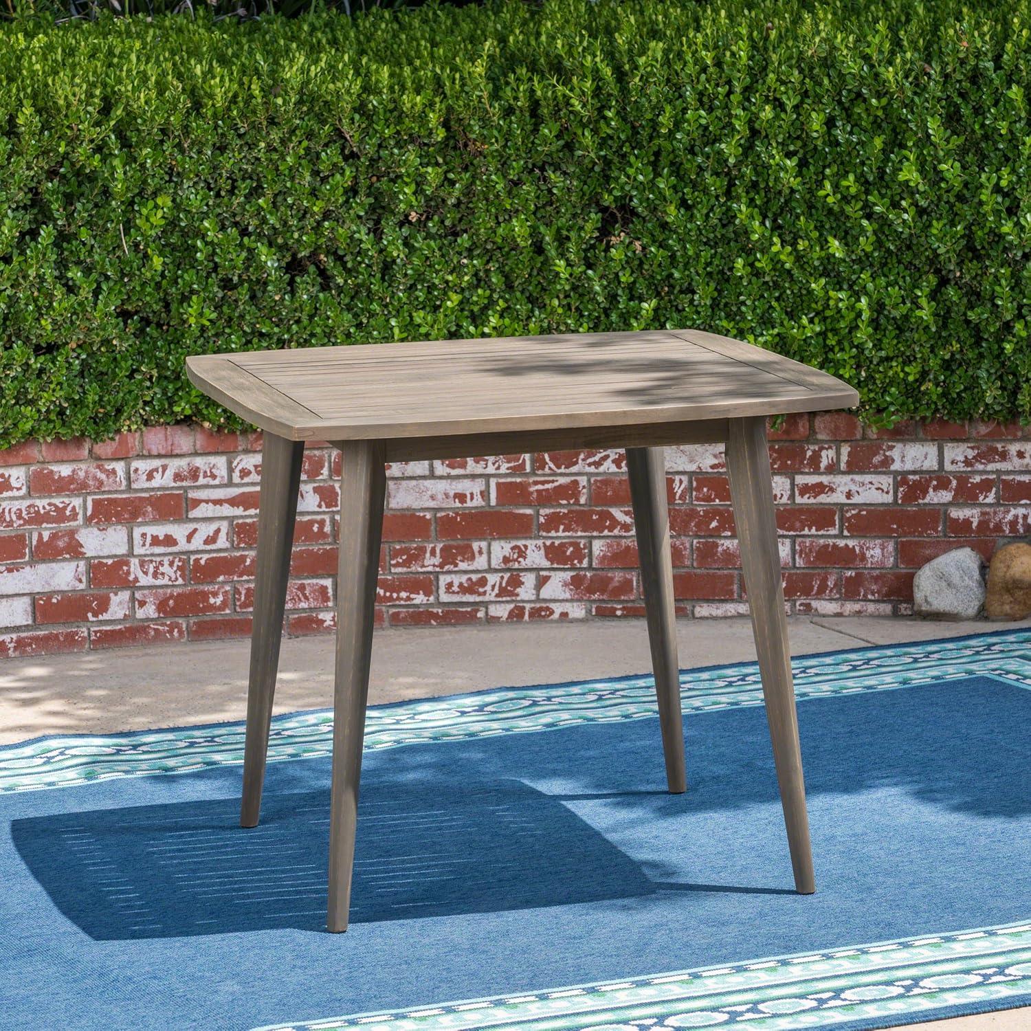 imageChristopher Knight Home Keen Outdoor 5 Piece Wood and Wicker Dining Set Gray FinishGray