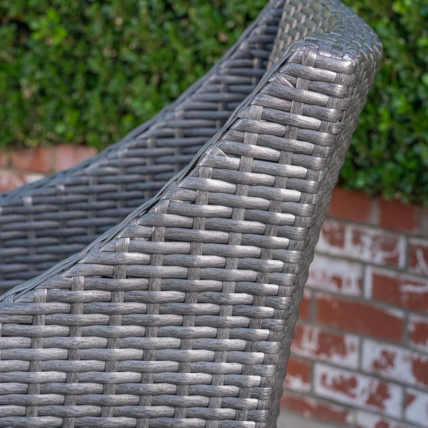 imageChristopher Knight Home Keen Outdoor 5 Piece Wood and Wicker Dining Set Gray FinishGray
