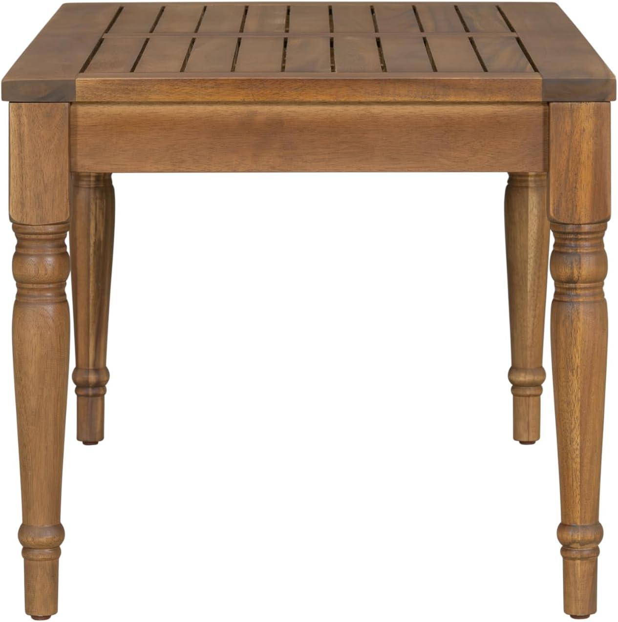 imageChristopher Knight Home Lama Rectangular Outdoor Coffee Table Slat Panel Side Table Acacia Wood Side Desk for Backyard Balcony Garden Weather Resistant Lightweight Patio Tea Table Natural
