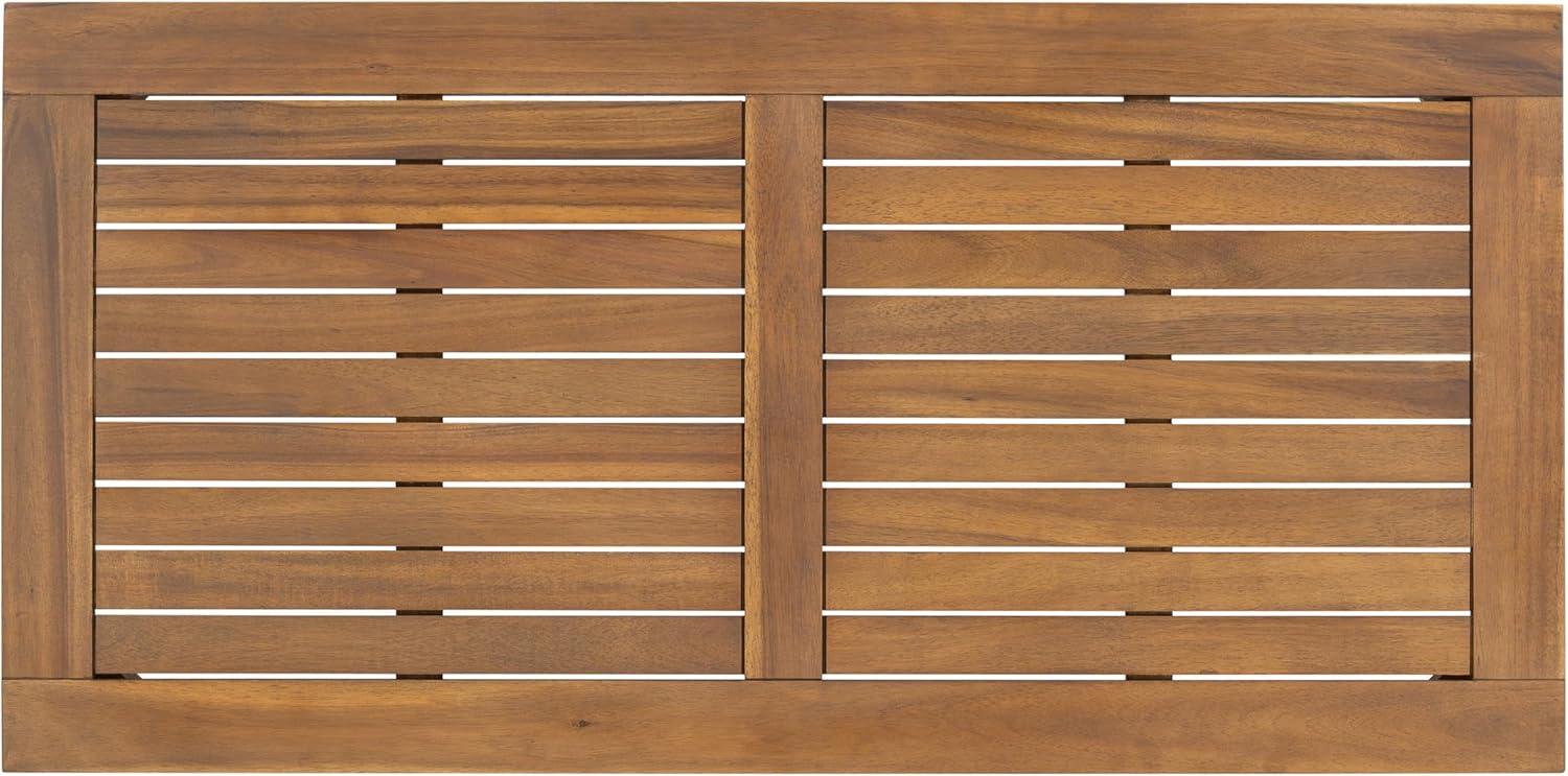 imageChristopher Knight Home Lama Rectangular Outdoor Coffee Table Slat Panel Side Table Acacia Wood Side Desk for Backyard Balcony Garden Weather Resistant Lightweight Patio Tea Table Natural