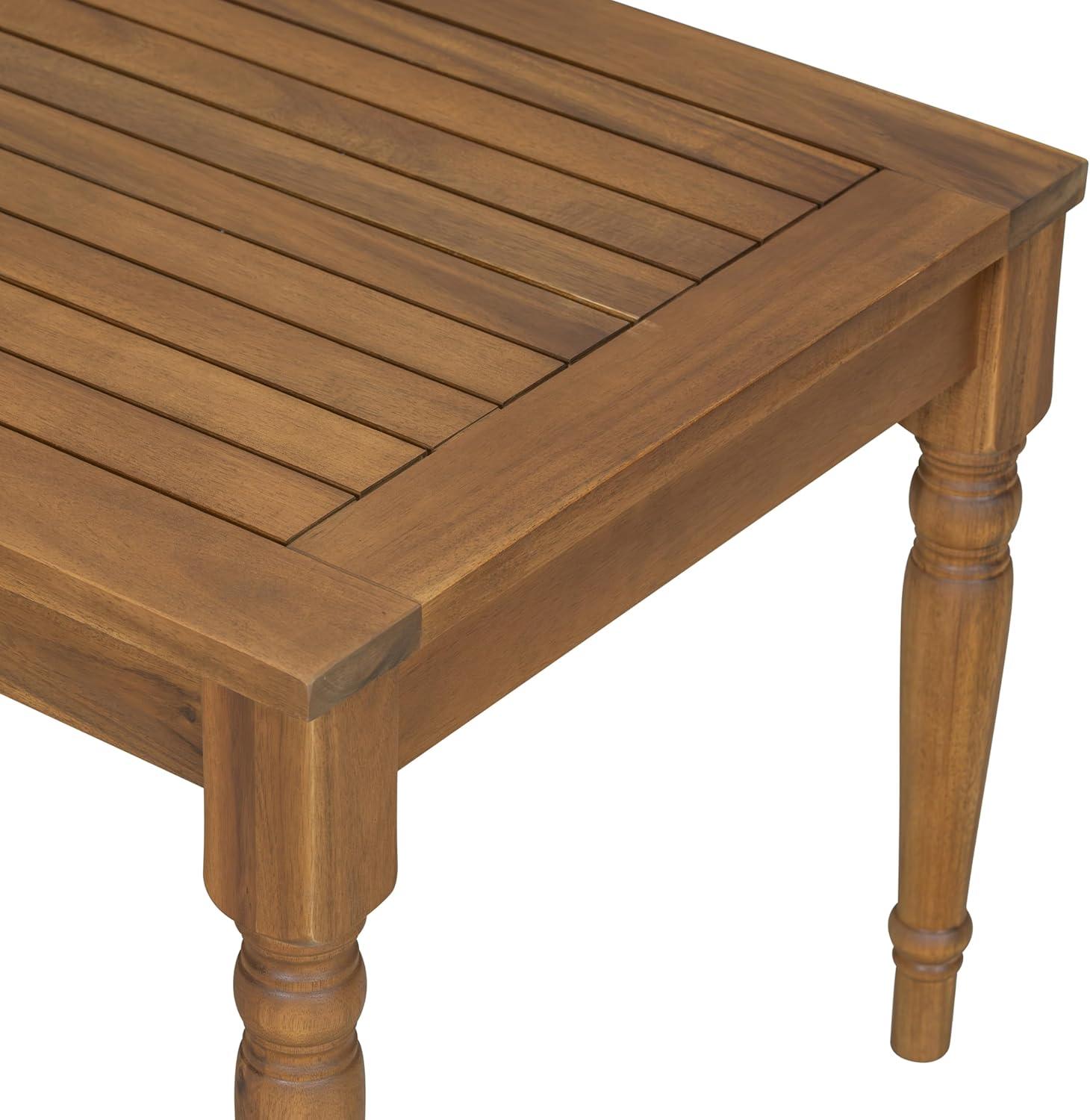 imageChristopher Knight Home Lama Rectangular Outdoor Coffee Table Slat Panel Side Table Acacia Wood Side Desk for Backyard Balcony Garden Weather Resistant Lightweight Patio Tea Table Natural