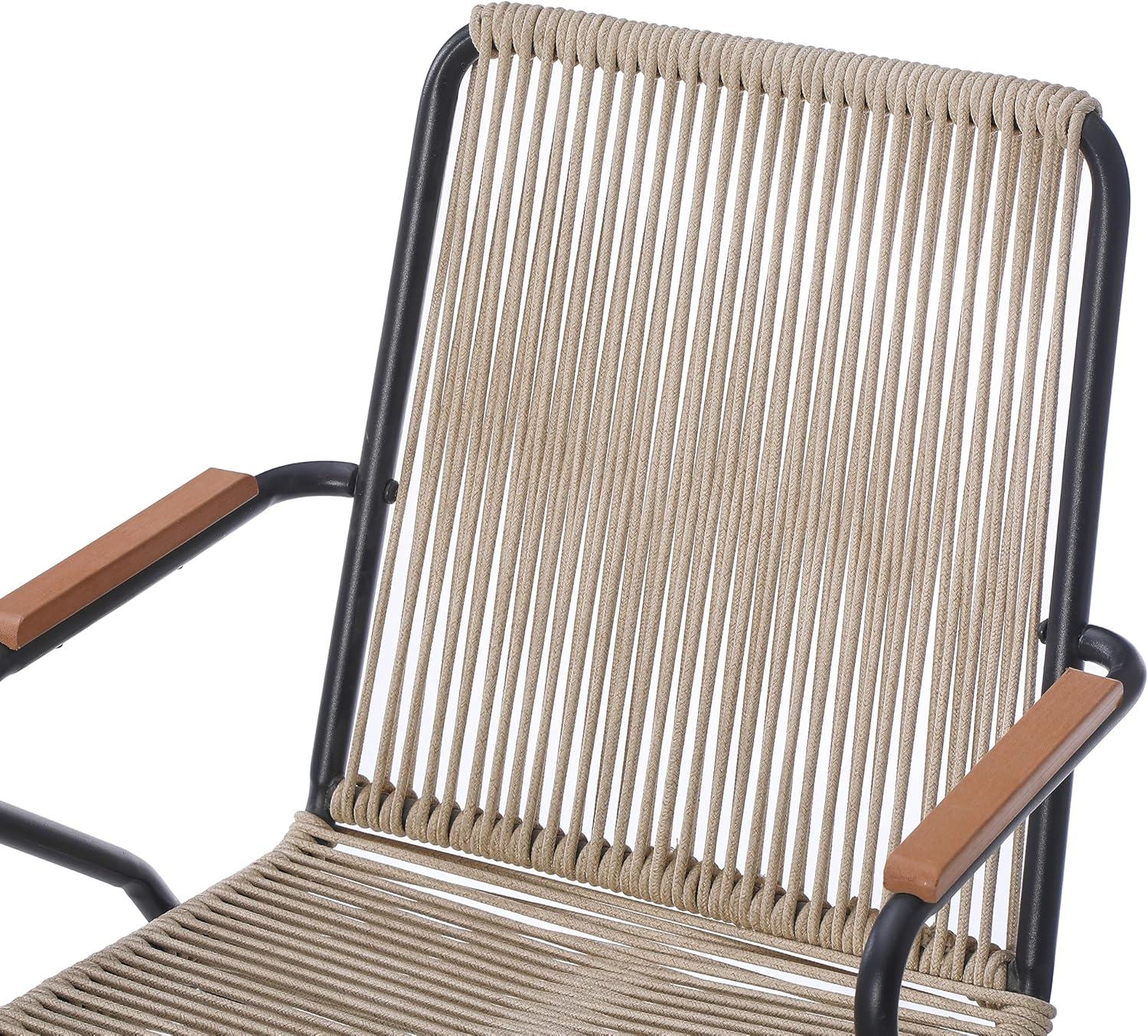 imageChristopher Knight Home Lamar 3 Piece Patio Furniture Set Outdoor Coffee Table and Accent Chair Set Dining Chair Set of 2 and Metal End Table GardenBackyard Chat Set Light BrownBlack