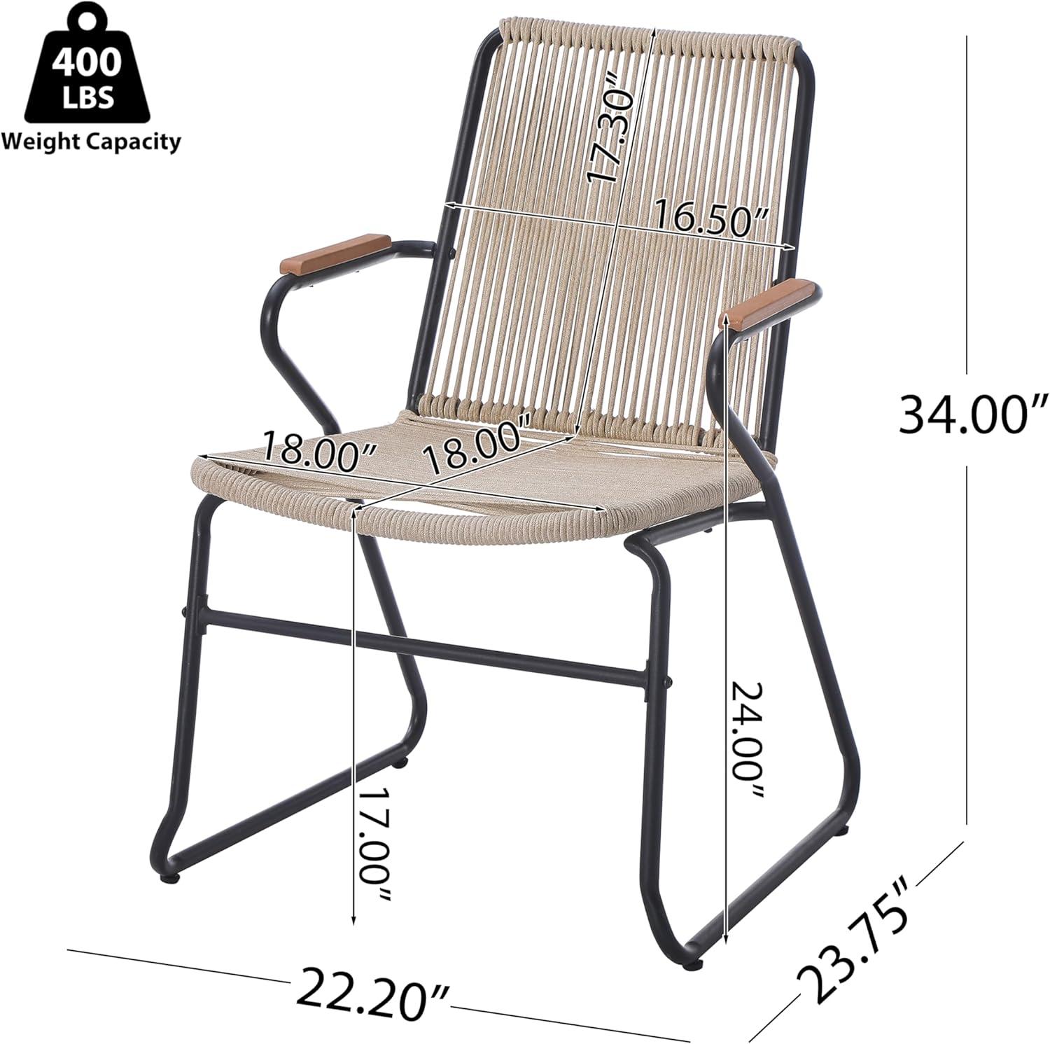 imageChristopher Knight Home Lamar 3 Piece Patio Furniture Set Outdoor Coffee Table and Accent Chair Set Dining Chair Set of 2 and Metal End Table GardenBackyard Chat Set Light BrownBlack