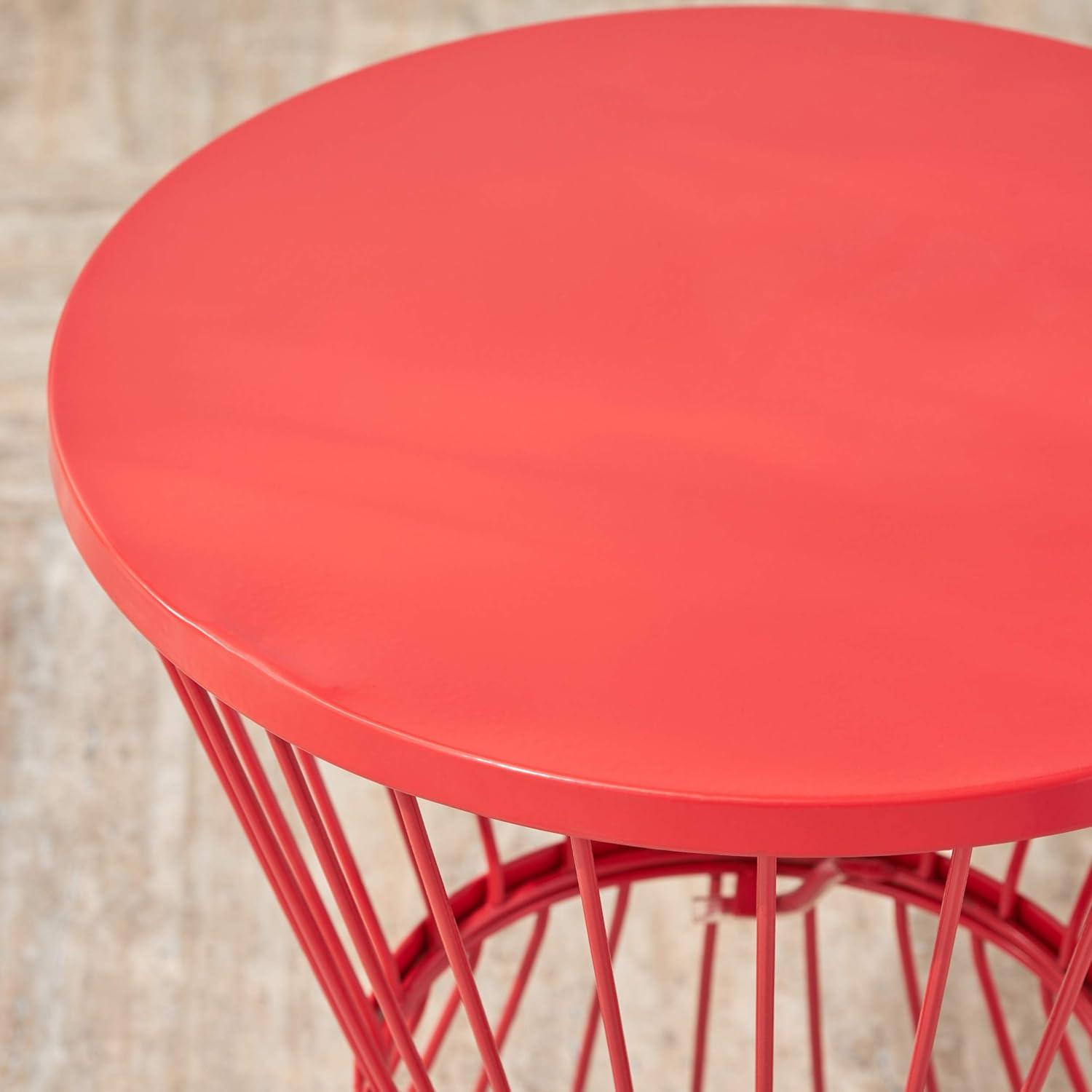 imageChristopher Knight Home Lassen Outdoor 16quot Iron Side Table Matte Red