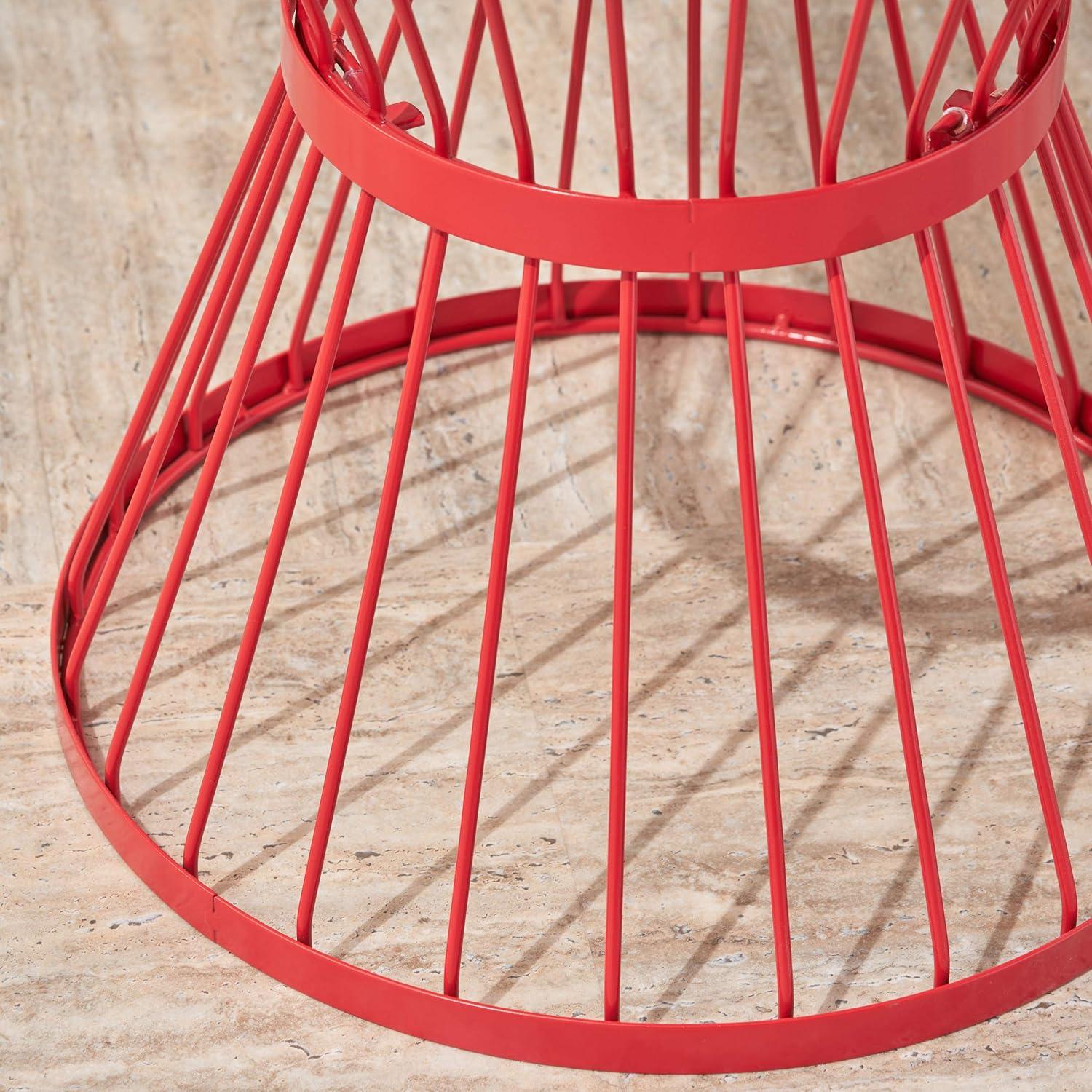 imageChristopher Knight Home Lassen Outdoor 16quot Iron Side Table Matte Red