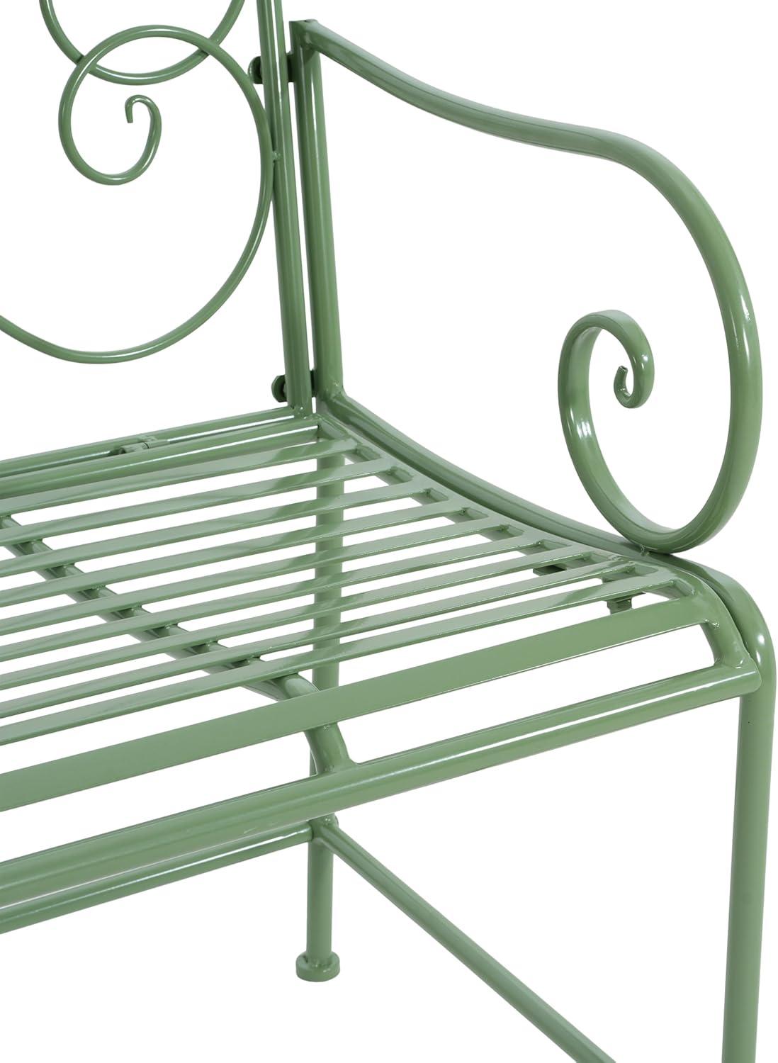 imageChristopher Knight Home Layon Iron Outdoor Bench Patio Loveseat for 2 People Durable Garden Bench with Floral Pattern Backrest Slatted Seat for ParkYard Spacious Outdoor Seating Matte Green
