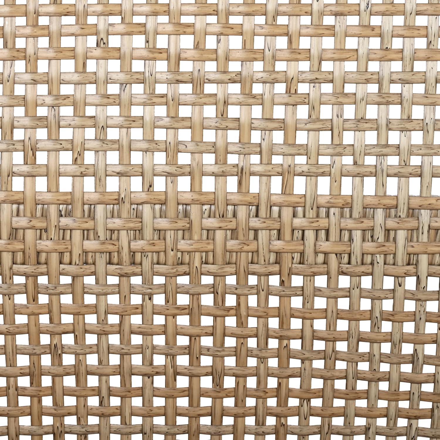 imageChristopher Knight Home Lena Patio Accent Chair Acacia Wood Club Chair Wicker Backrest Armchair Upholstered Cushion Seating Wooden Chairs for Balcony Backyard Garden 235quot 400lbs TeakCream