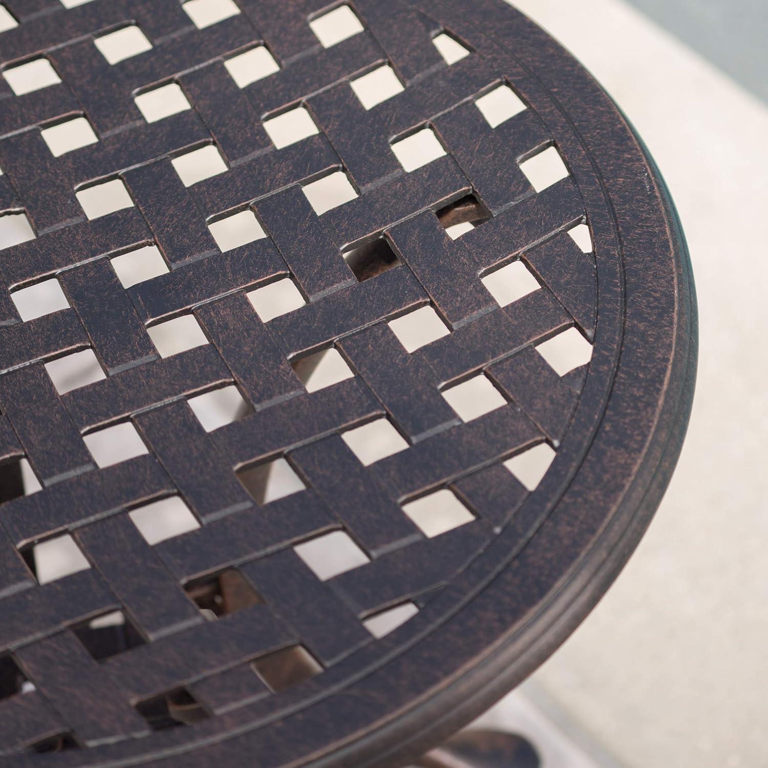 imageChristopher Knight Home Lola Outdoor 19quot Cast Aluminum Side Table Bronze FinishedSide Table