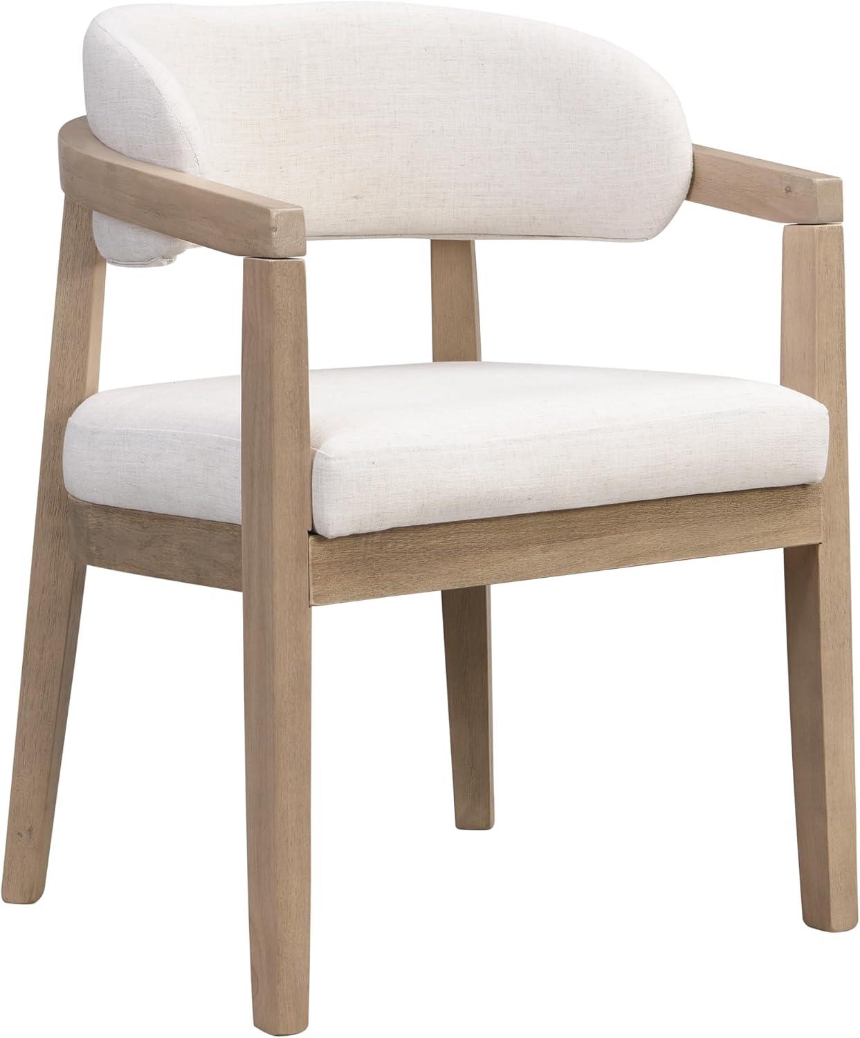 imageChristopher Knight Home Lumi Spacious Kitchen Table Chairs Set of 6 7 Piece Dining Set with Chairs Wooden Dining Table Set for 6 Comfy Upholstered Curved Back Armchairs Beige Light Natural