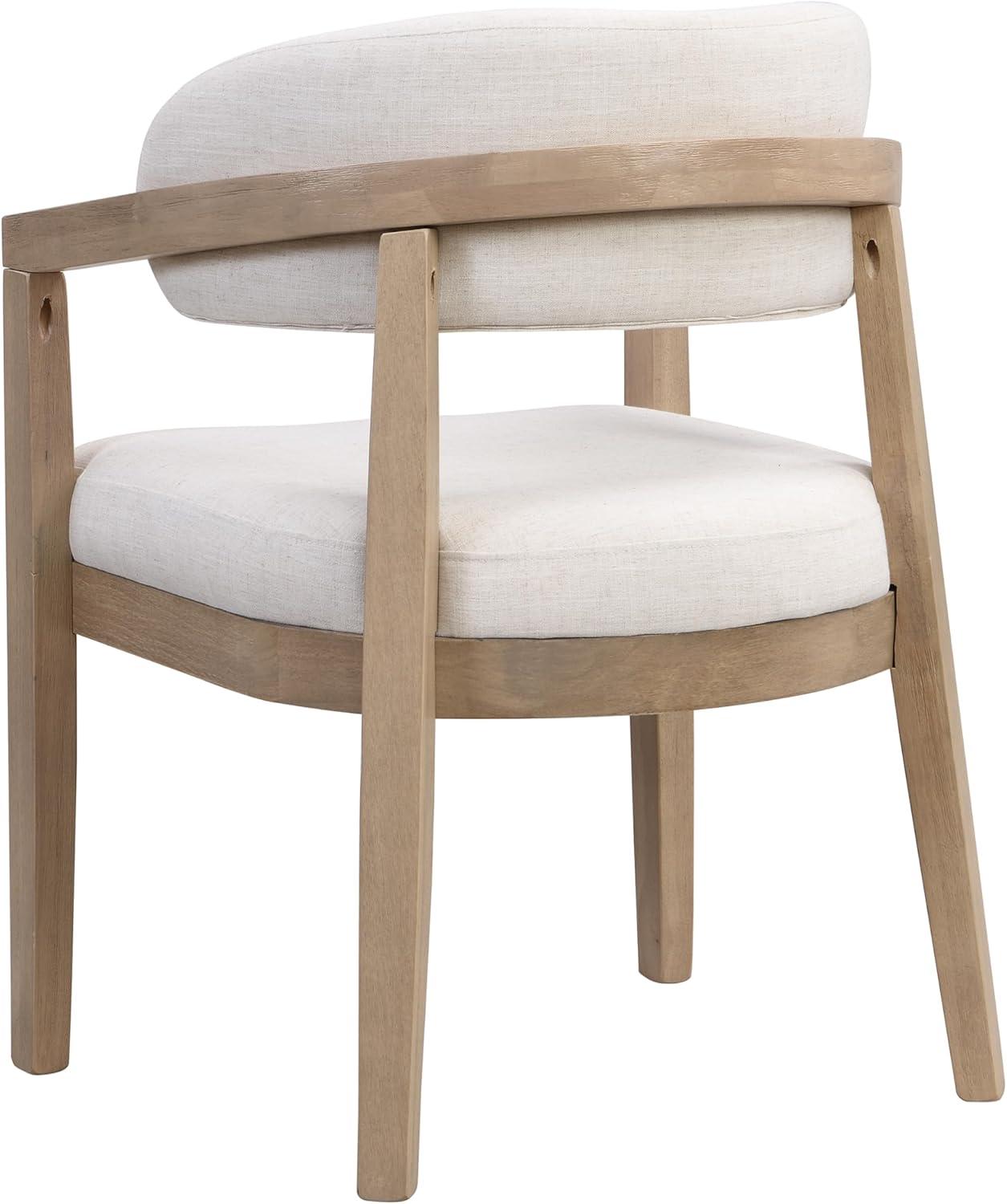 imageChristopher Knight Home Lumi Spacious Kitchen Table Chairs Set of 6 7 Piece Dining Set with Chairs Wooden Dining Table Set for 6 Comfy Upholstered Curved Back Armchairs Beige Light Natural
