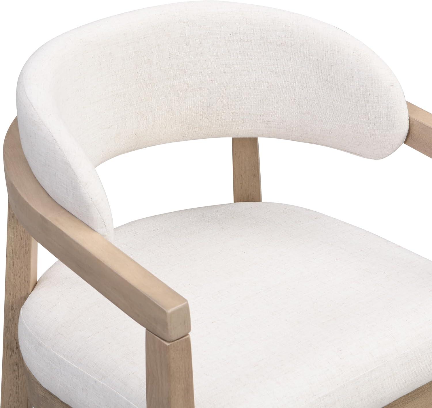 imageChristopher Knight Home Lumi Spacious Kitchen Table Chairs Set of 6 7 Piece Dining Set with Chairs Wooden Dining Table Set for 6 Comfy Upholstered Curved Back Armchairs Beige Light Natural