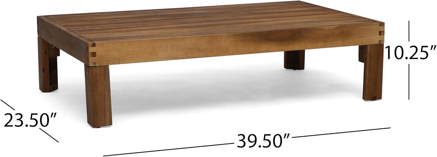 imageChristopher Knight Home Mamie Outdoor Acacia Wood 5 Piece Sofa Set Teak Finish Dark Teal