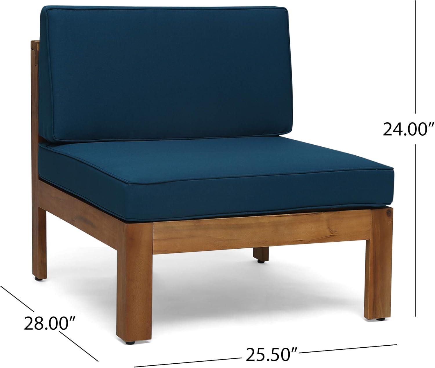 imageChristopher Knight Home Mamie Outdoor Acacia Wood 5 Piece Sofa Set Teak Finish Dark Teal