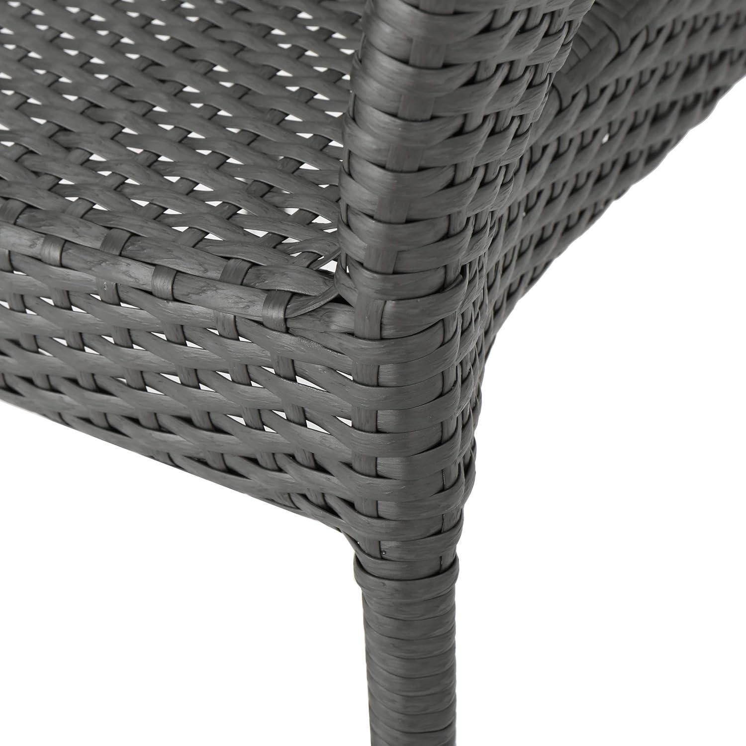 imageChristopher Knight Home Mirage Outdoor Wicker Stacking Chair Chat Set 3Pcs Set Grey