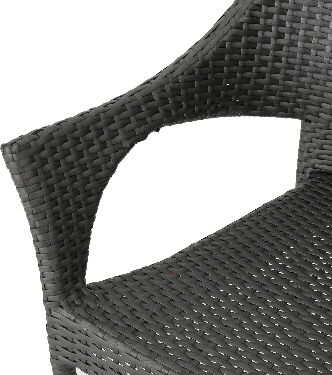 imageChristopher Knight Home Mirage Outdoor Wicker Stacking Chair Chat Set 3Pcs Set Grey