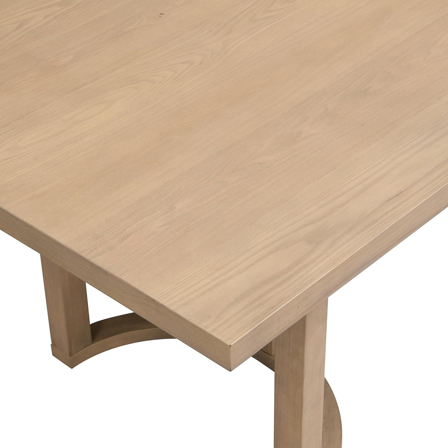 imageChristopher Knight Home Mizqa 7 Piece Wooden Dining Table Set for 6 95 Inch Large Dining Table with 6 Chairs Kitchen Table Chairs Set of 6 Upholstered Chair with Curved Back Beige Natural AshBeige Natural Ash