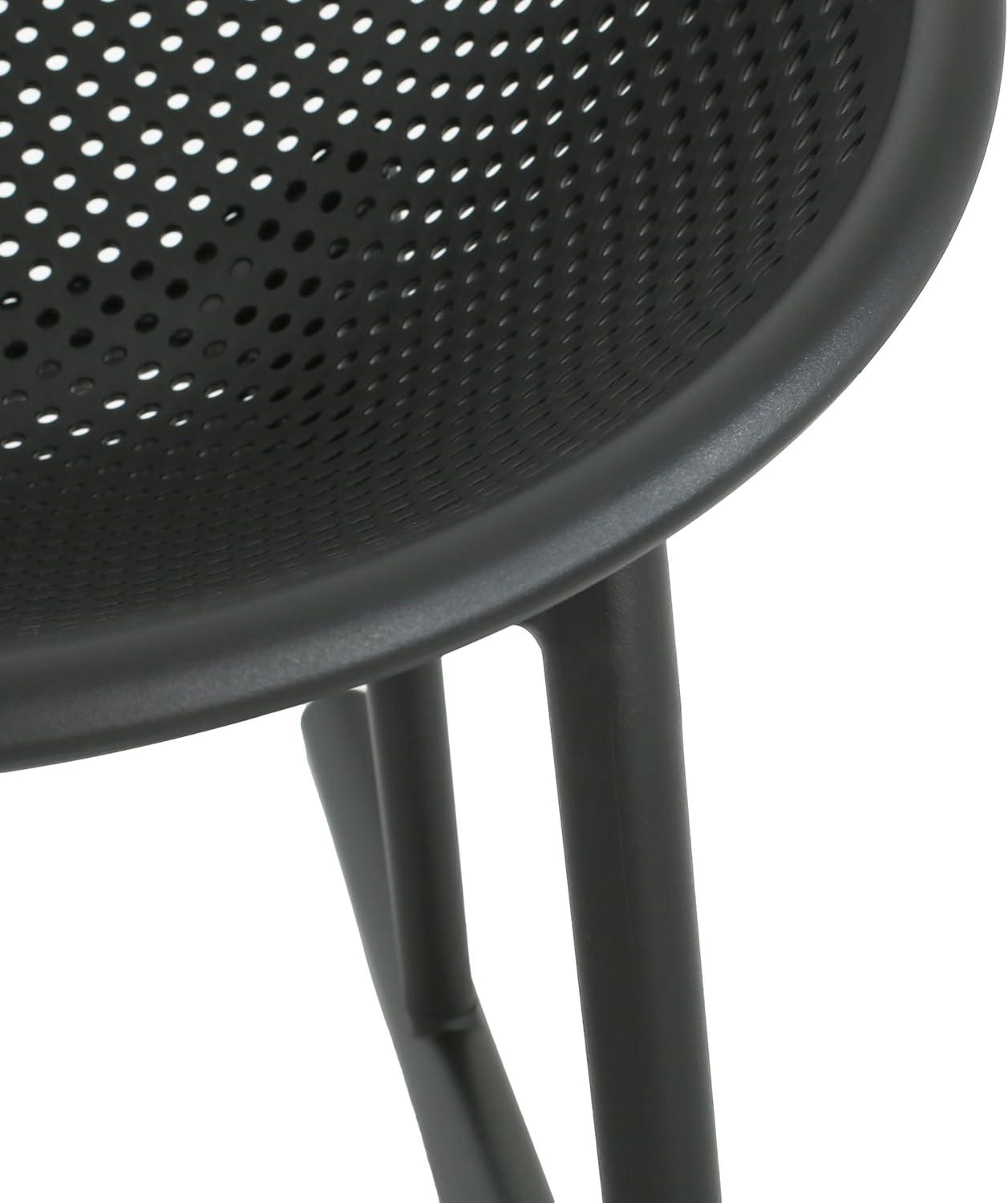 imageChristopher Knight Home Modern Black Lounge Chairs Set of 2 Mesh Accent Chairs Perforated Seating Club Chair Lightweight Dining Chairs for Living Room Outdoor Space Patio Garden Balcony Black