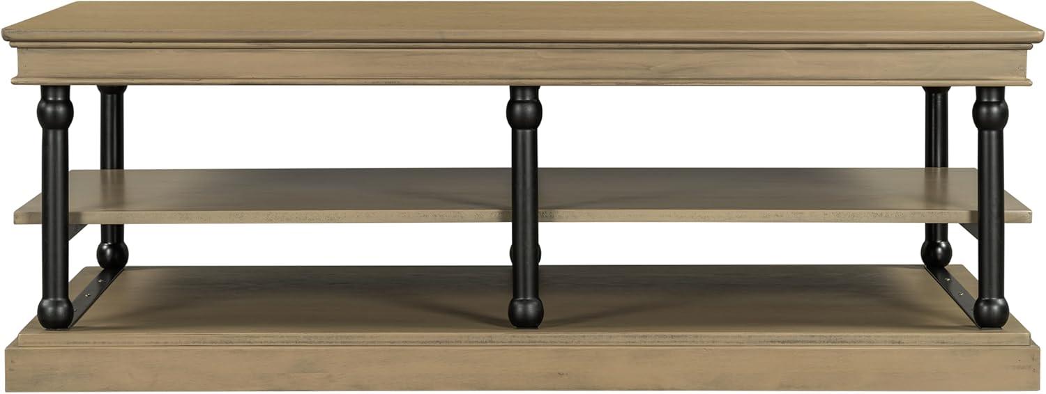 imageChristopher Knight Home Oner Living Room Coffee Table with Spacious 2Tier Design Modern Rubberwood Rectangular Side Table Multifunctional Accent Table with Open Storage Shelves Black Brown
