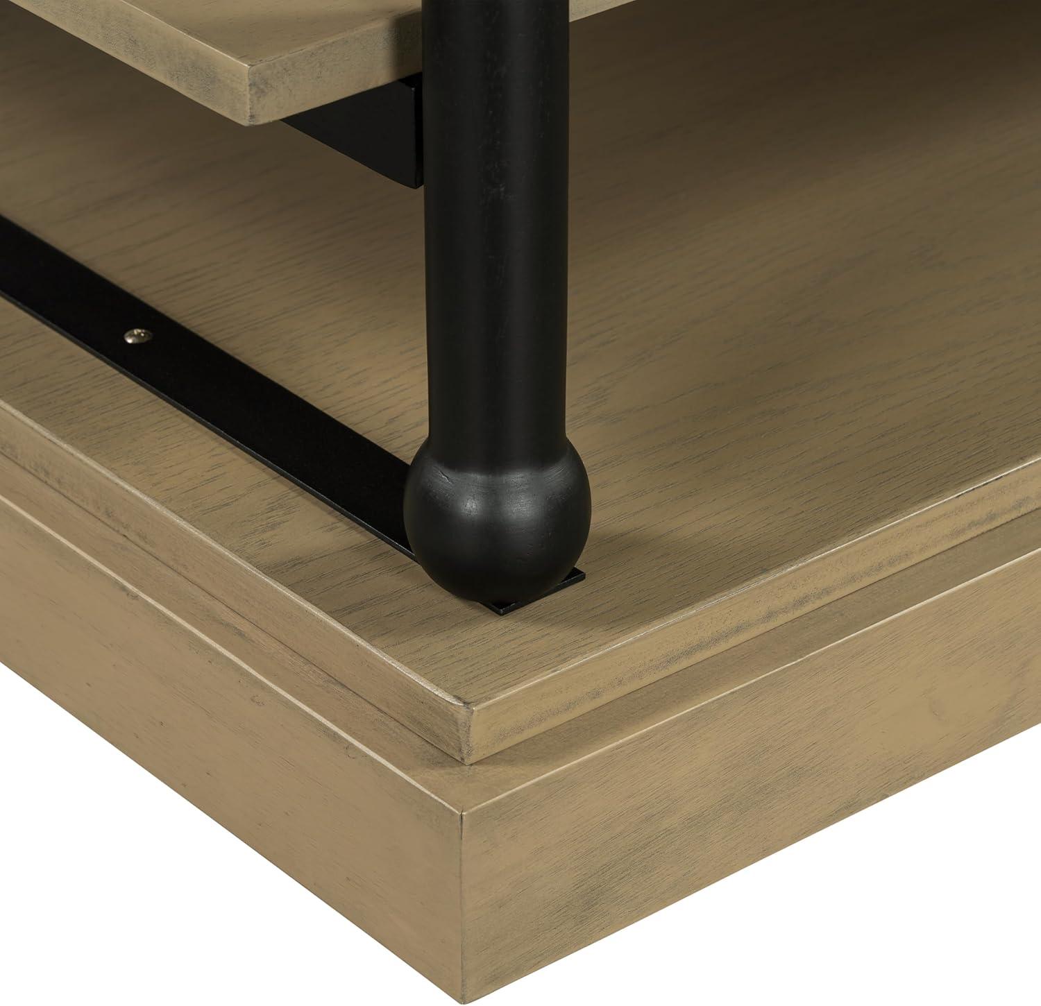 imageChristopher Knight Home Oner Living Room Coffee Table with Spacious 2Tier Design Modern Rubberwood Rectangular Side Table Multifunctional Accent Table with Open Storage Shelves Black Brown