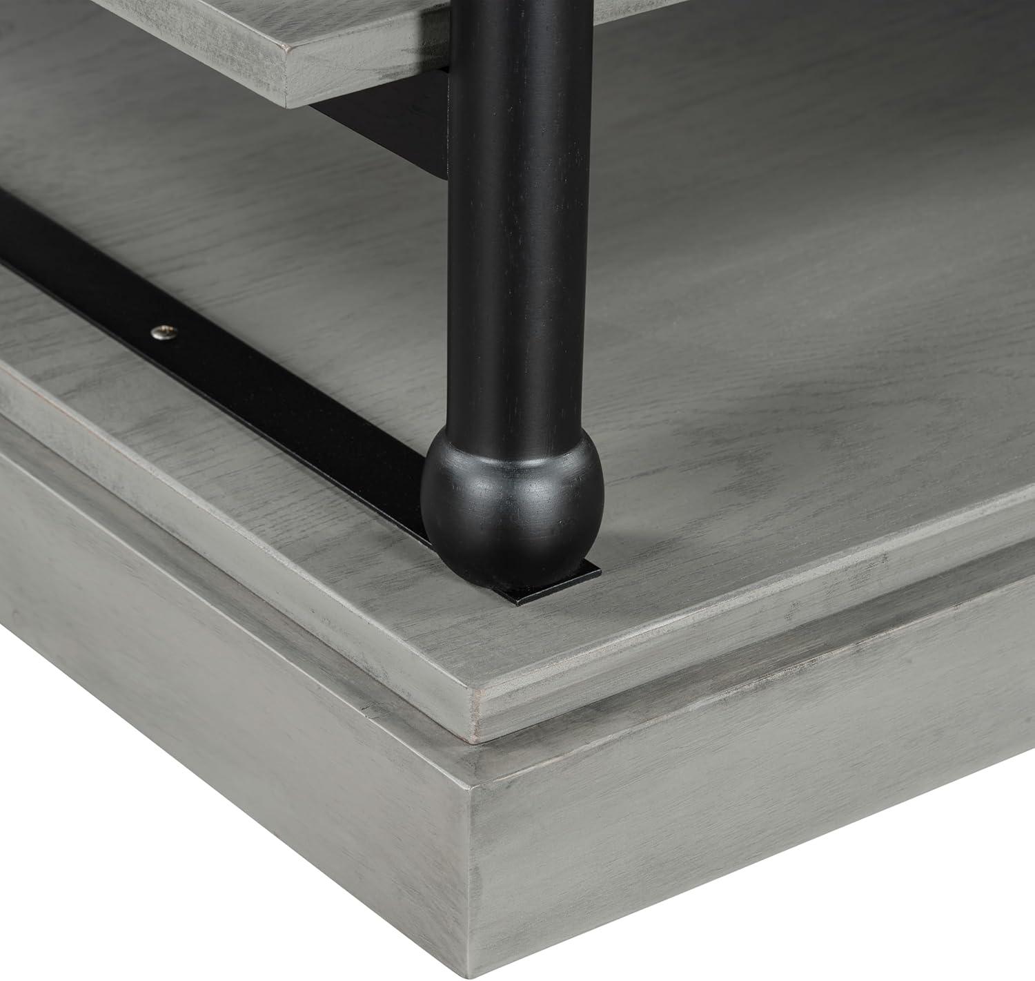 imageChristopher Knight Home Oner Living Room Coffee Table with Spacious 2Tier Design Modern Rubberwood Rectangular Side Table Multifunctional Accent Table with Open Storage Shelves Black Gray