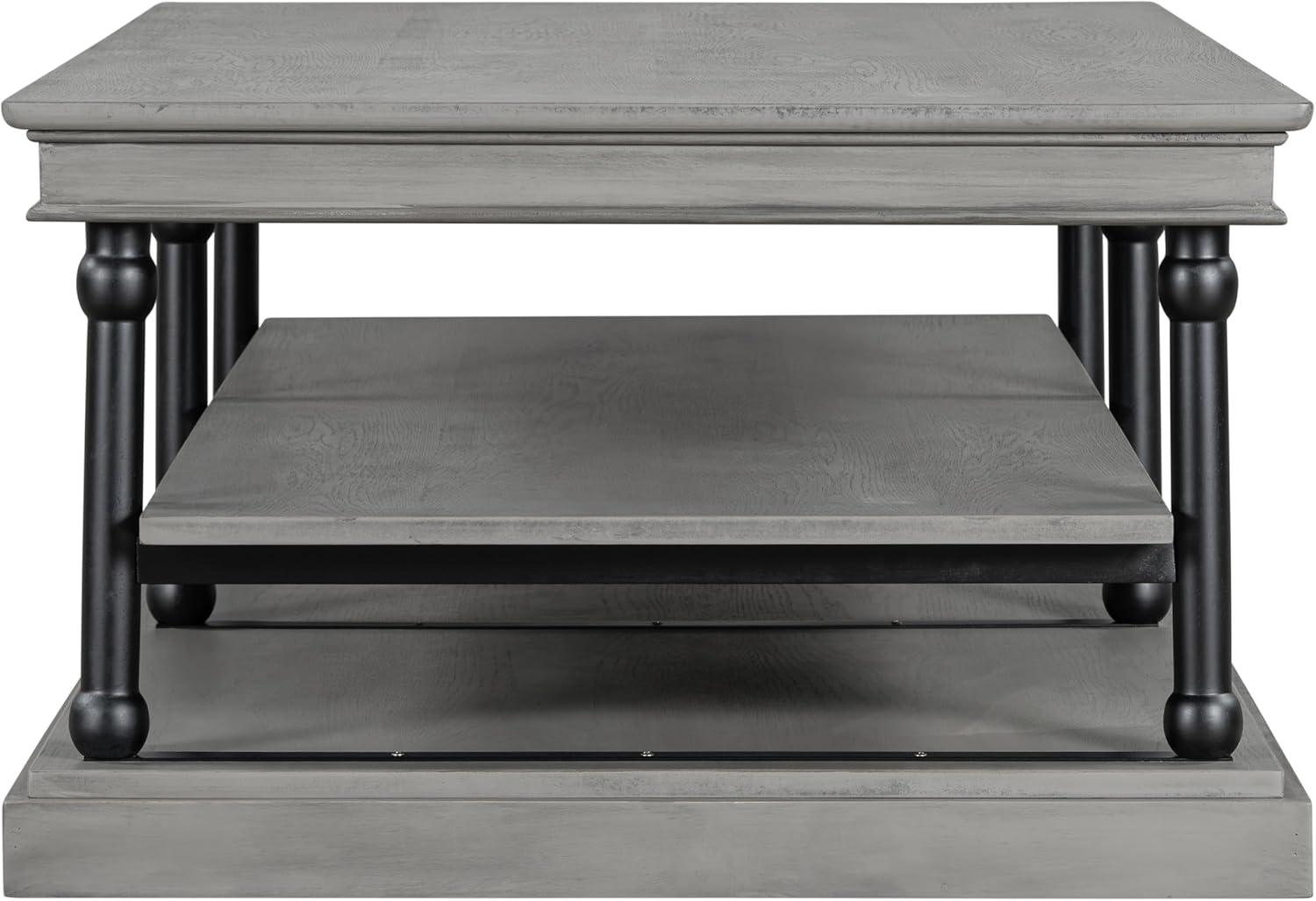 imageChristopher Knight Home Oner Living Room Coffee Table with Spacious 2Tier Design Modern Rubberwood Rectangular Side Table Multifunctional Accent Table with Open Storage Shelves Black Gray