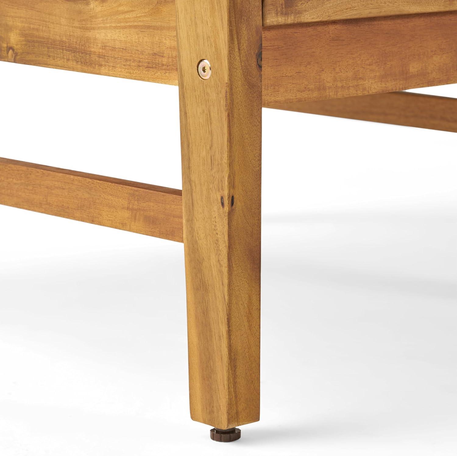 imageChristopher Knight Home Outdoor 2 Seater Acacia Wood Chat Set with Cushions Teak and Cream