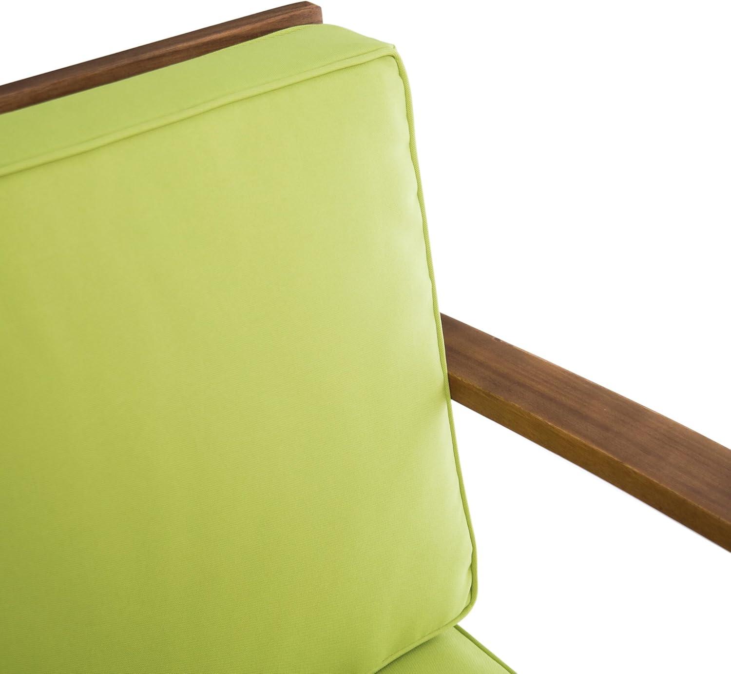imageChristopher Knight Home Outdoor 2 Seater Acacia Wood Chat Set with Cushions Teak and Green