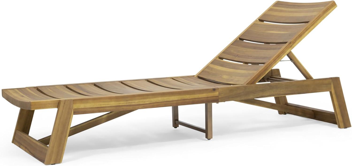 imageChristopher Knight Home Outdoor Acacia Wood 2 Piece Chaise Lounge with Table