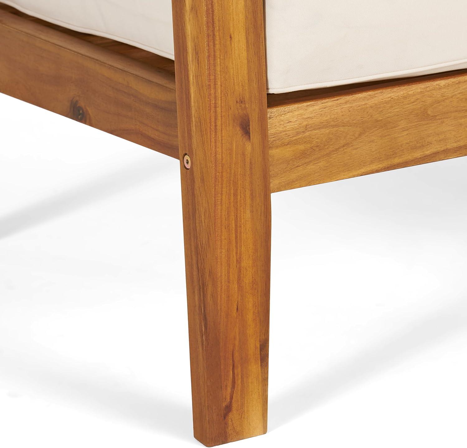 imageChristopher Knight Home Outdoor Acacia Wood Club Chairs with Cushions Set of 2 Teak and Beige