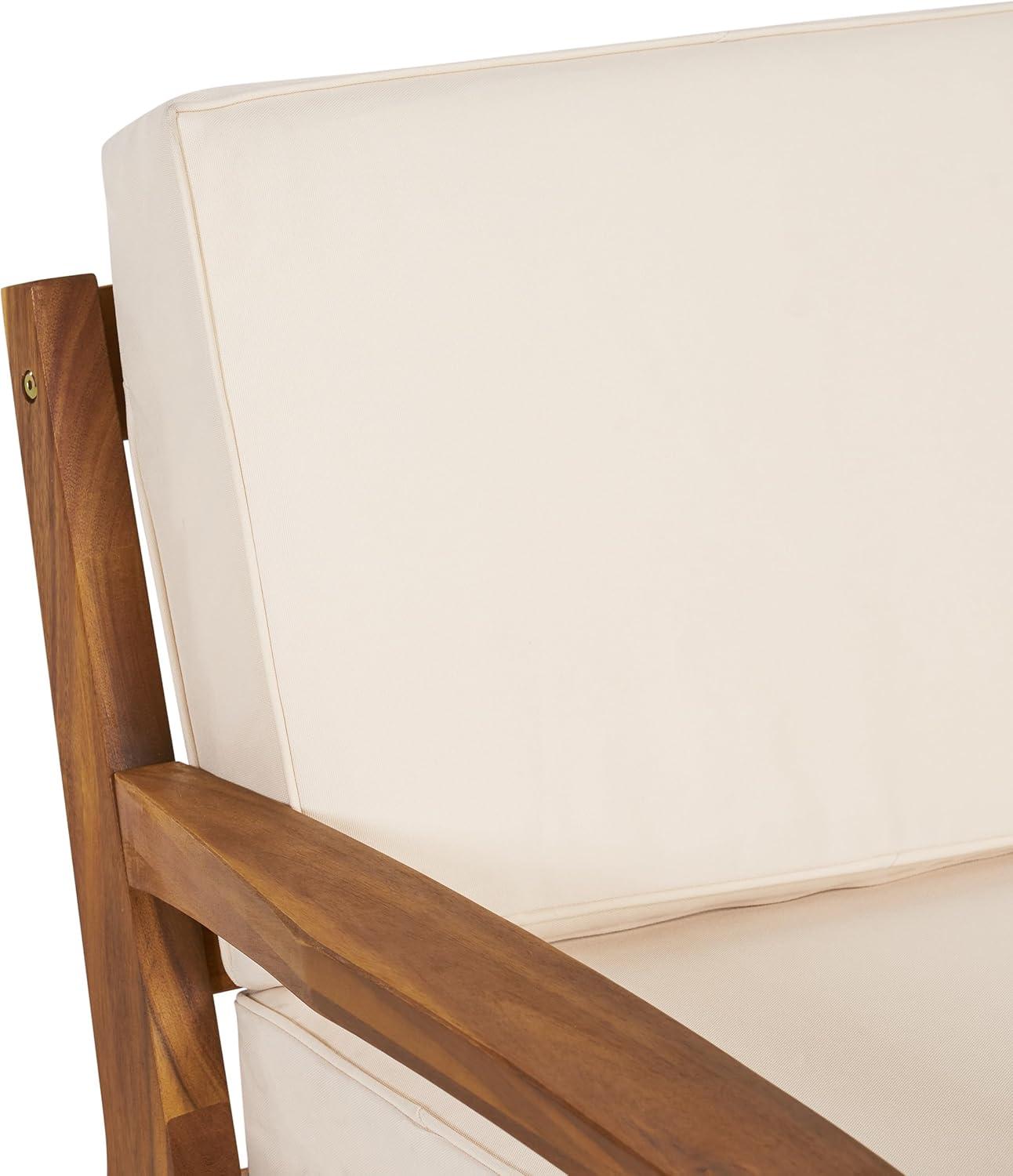 imageChristopher Knight Home Outdoor Acacia Wood Club Chairs with Cushions Set of 2 Teak and Beige