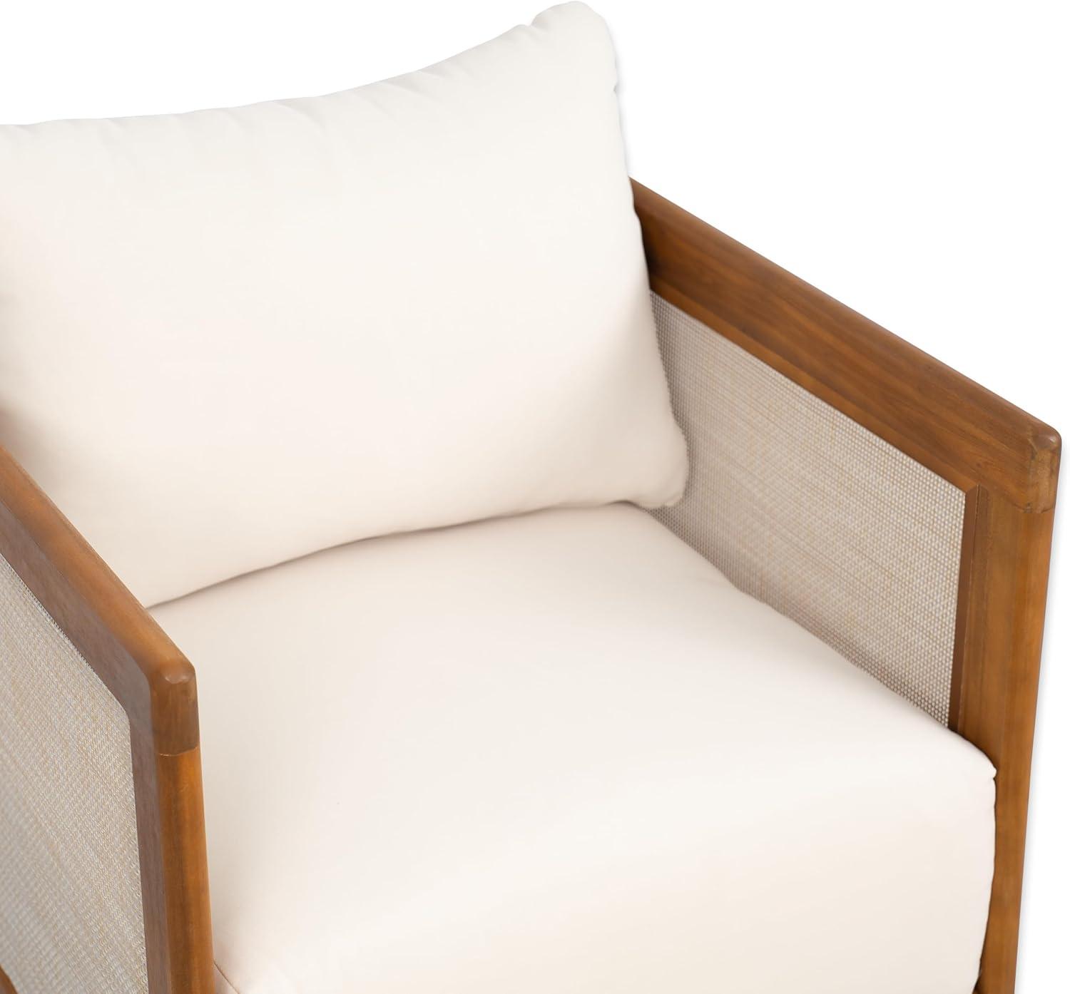 imageChristopher Knight Home Paola Set of 2 Acacia Wood Lounge Chair Outdoor with Cushion Wooden Comfy Patio Chair Deep Seating Accent Chair for Patio Furniture Set TeakBeige