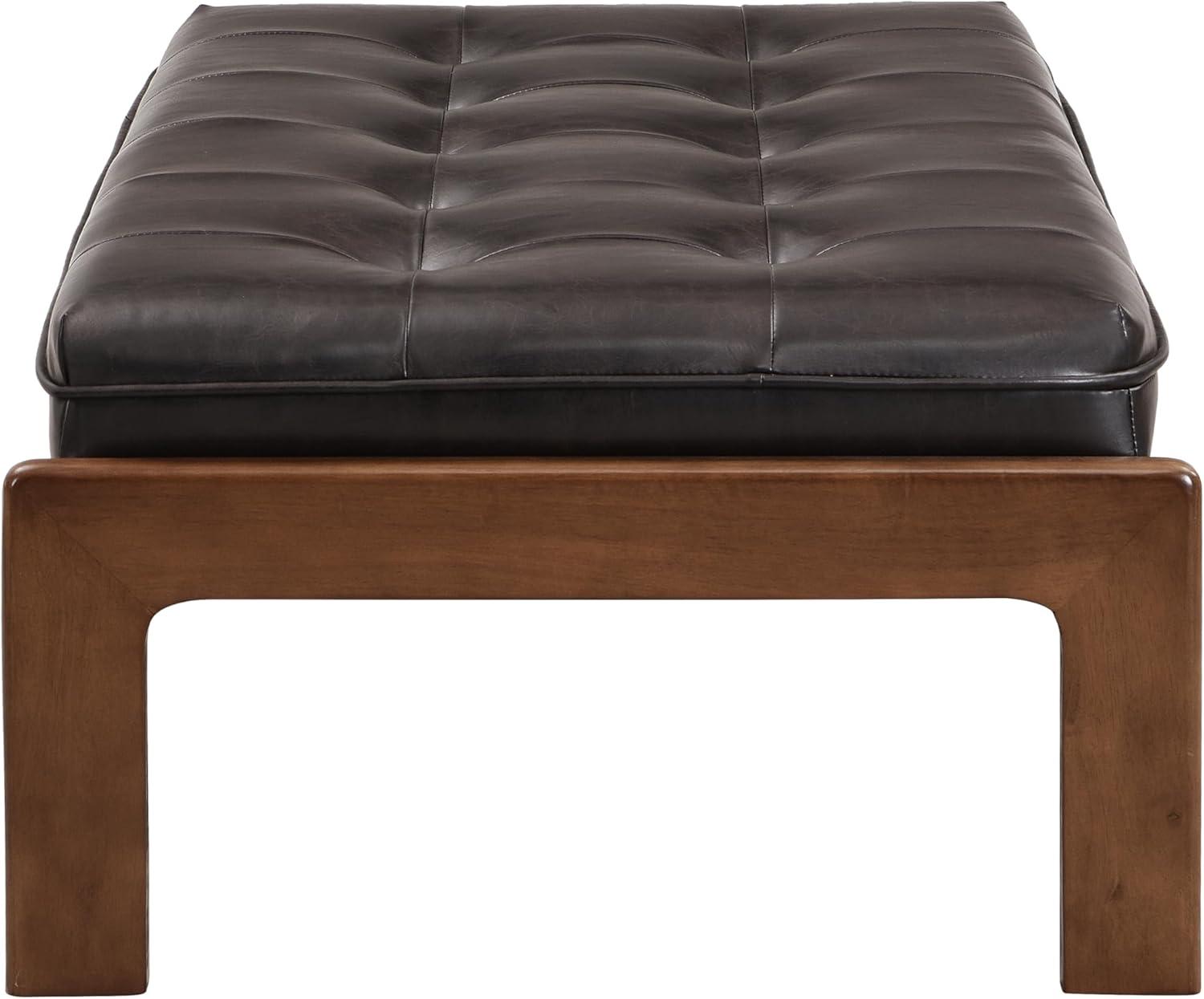 imageChristopher Knight Home Penley Modern Rectangular Faux Leather Upholstered Living Room Ottoman BenchCoffee Table Rubberwood Frame Tufted Large Sofa Footstool MultiFunctional Dark BrownWalnutDark Brownwalnut