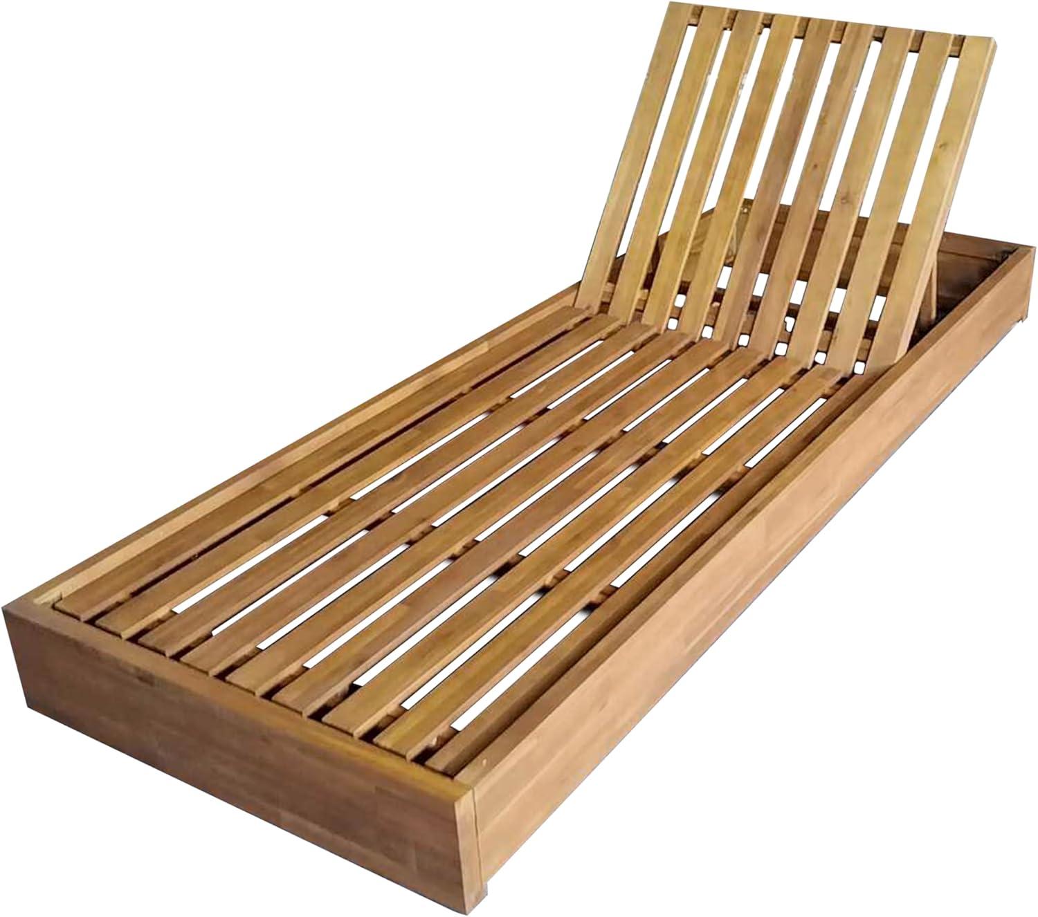 imageChristopher Knight Home Pistol Acacia Wood Chaise Lounge Chair Outdoor Adjustable Backrest Sun Lounger Recliner Patio Outdoor Chaise Lounge with 4quot Thick WaterResistant Cushions TeakCream