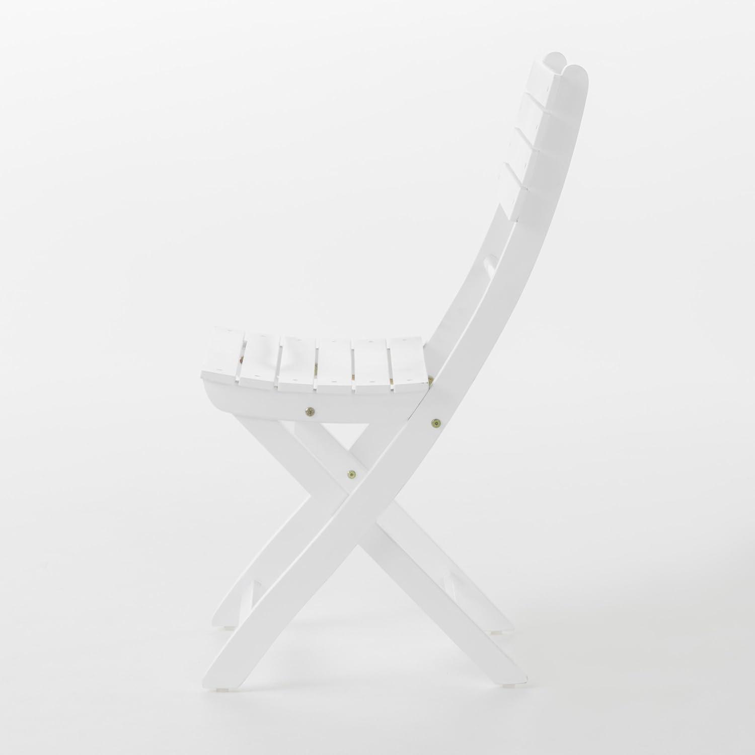 imageChristopher Knight Home Positano Outdoor Acacia Wood Foldable Dining Chairs 2Pcs Set Pu White