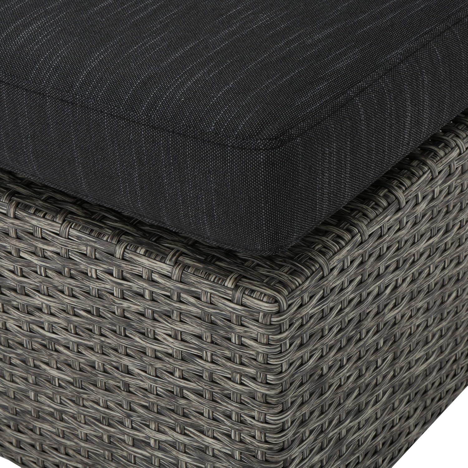 imageChristopher Knight Home Puerta Outdoor 3Seater Wicker Left Sofa Mixed Black Dark Grey Cushion