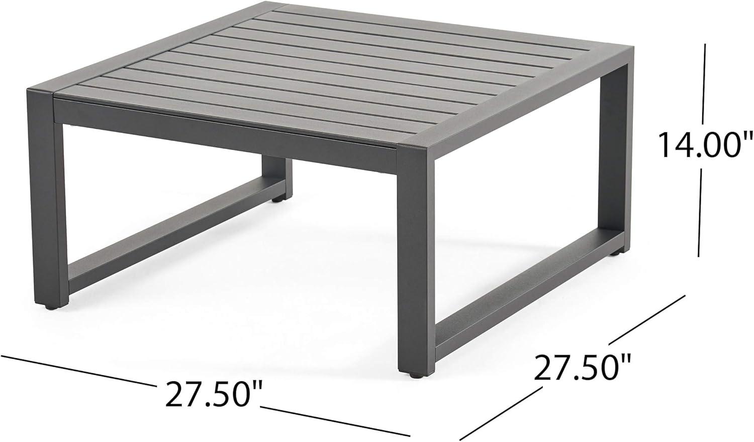 imageChristopher Knight Home Quick Outdoor Aluminum 6 Seater Sofa Set Black and Dark Gray