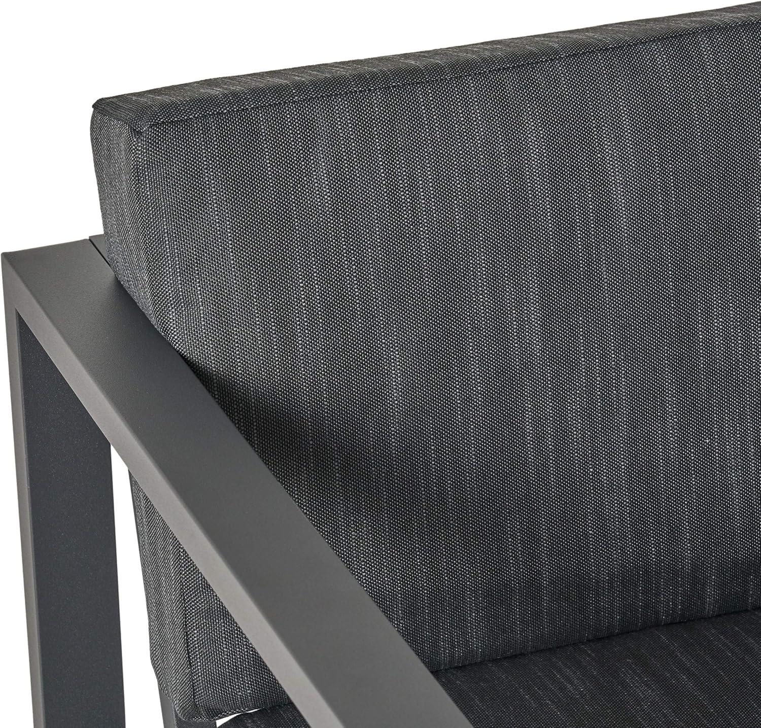 imageChristopher Knight Home Quick Outdoor Aluminum 6 Seater Sofa Set Black and Dark Gray