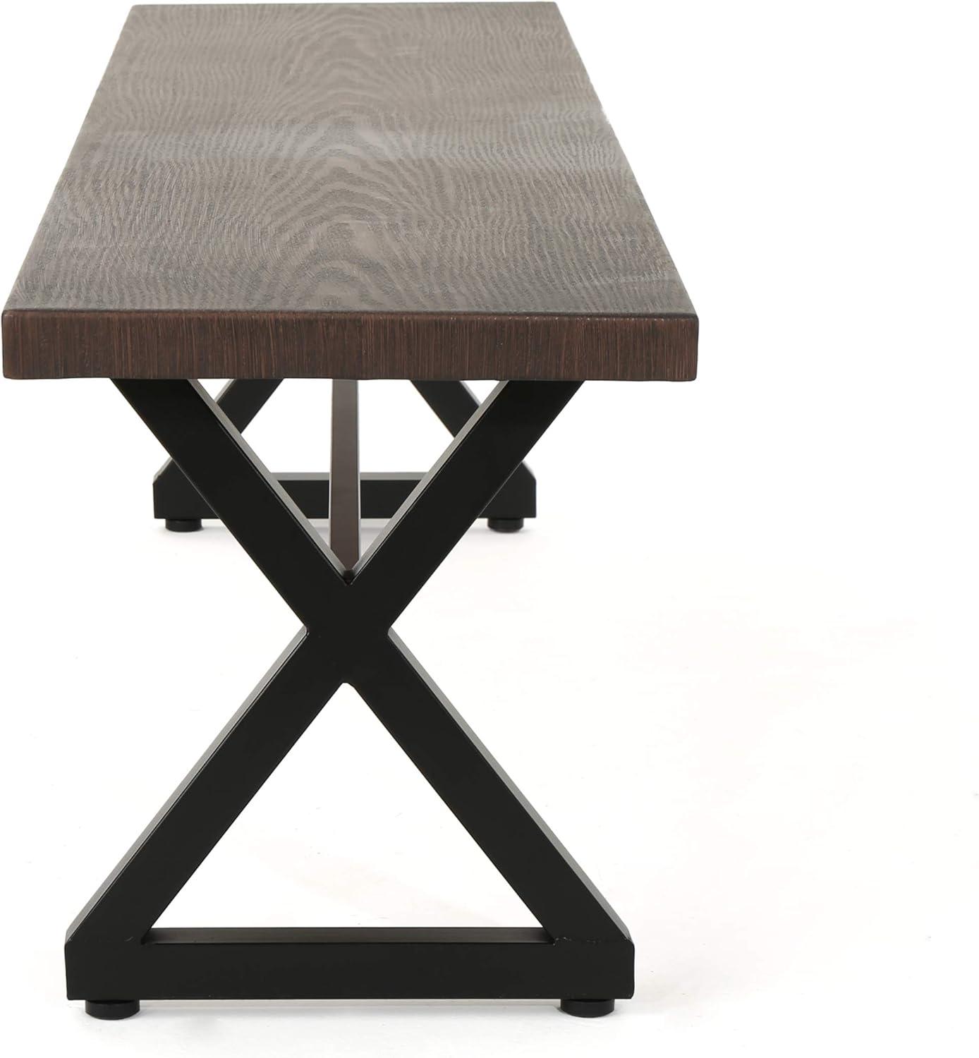 imageChristopher Knight Home Rolando Outdoor Aluminum Dining Bench with Steel Frame Brown Black