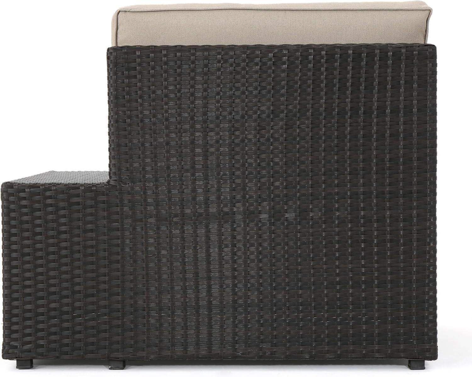 imageChristopher Knight Home Santa Cruz Outdoor Wicker Sectional Sofa Set with Water Resistant Cushions 6Pcs Set Brown