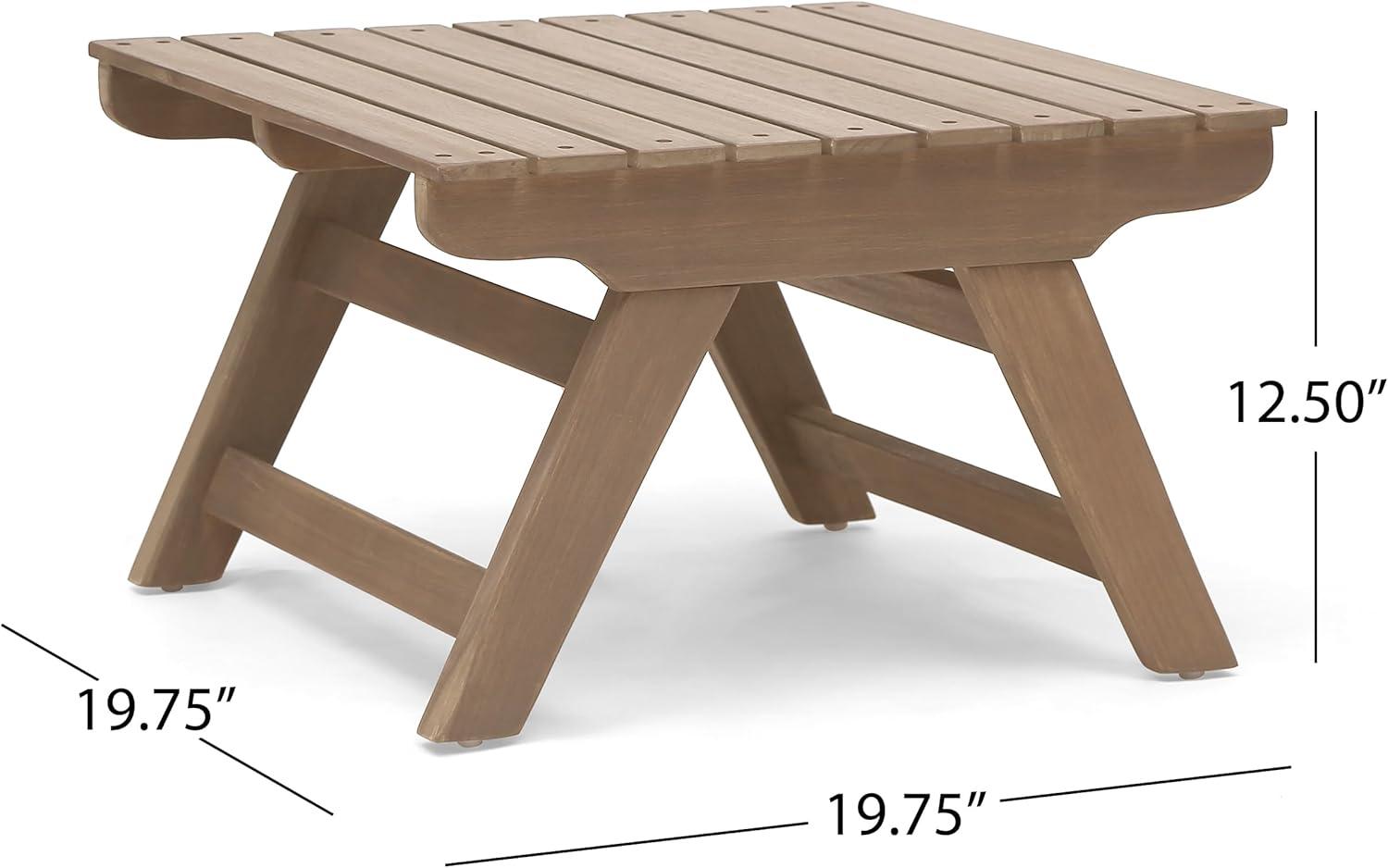 imageChristopher Knight Home Sedona Outdoor Acacia Wood 3 Piece Chat Set with Cushions 37 quotW x 2825 quotD x 295 quotH Dark Gray Gray