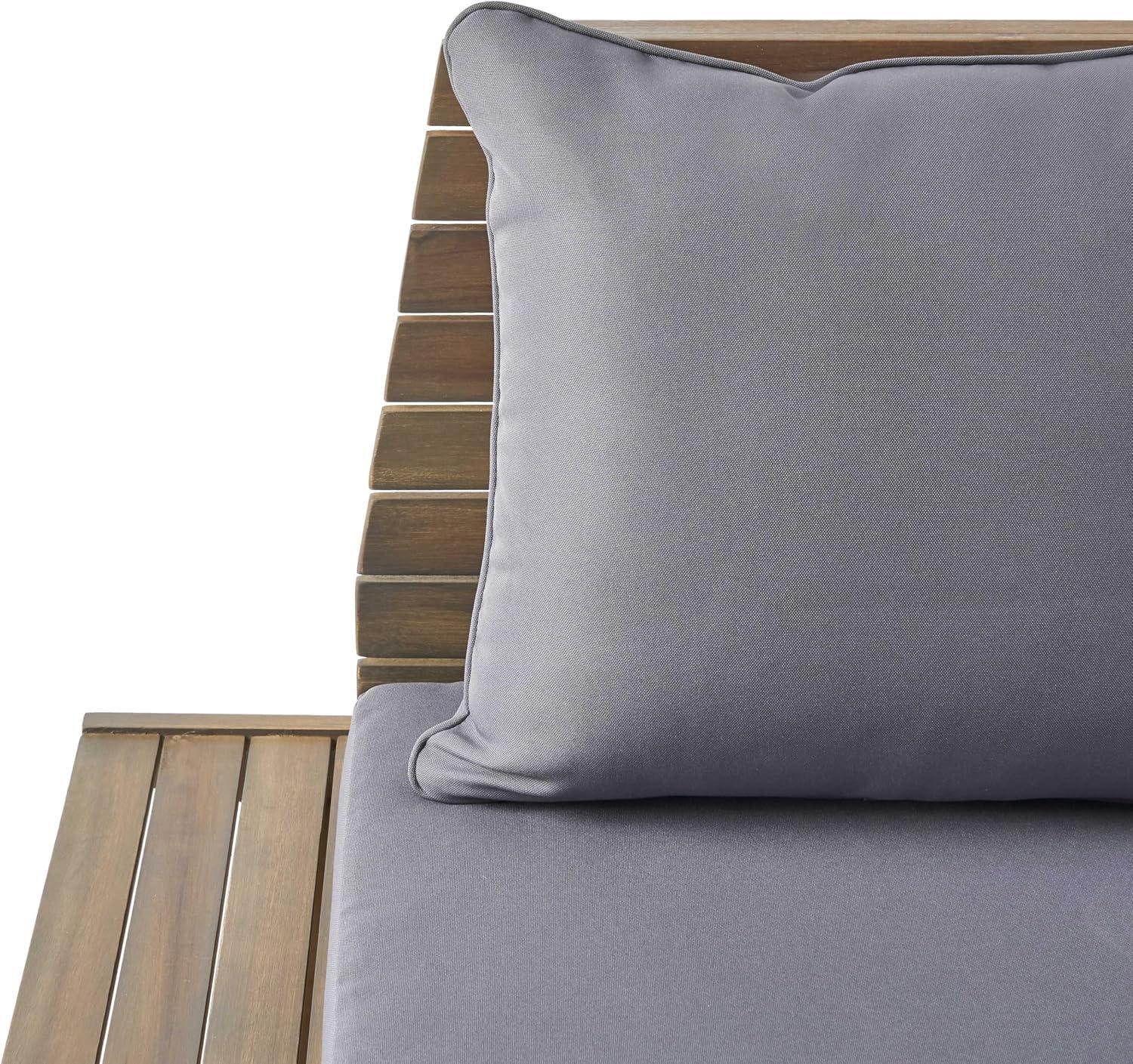 imageChristopher Knight Home Sedona Outdoor Acacia Wood 3 Piece Chat Set with Cushions 37 quotW x 2825 quotD x 295 quotH Dark Gray Gray