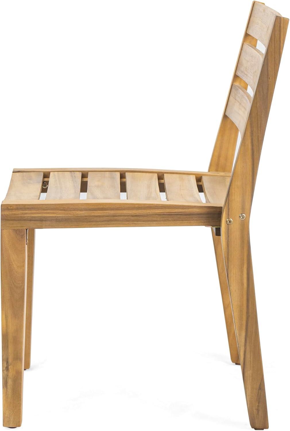 imageChristopher Knight Home Set of 2 Katie Tropical Style Patio Dining Chairs Acacia Wood OutdoorIndoor Side Chair GardenPorchBalconyPoolside Accent Chair Weather Resistant Teak Finish
